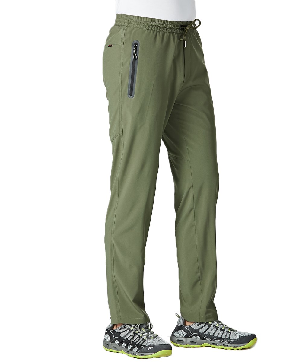 Gopune Men's Lightweight Quick-Dry Hiking Running Sweatpants - Outdoor Athletic Casual Pants with Zipper Pockets - Perfect for Trail Running, Gym Workouts & Everyday Wear