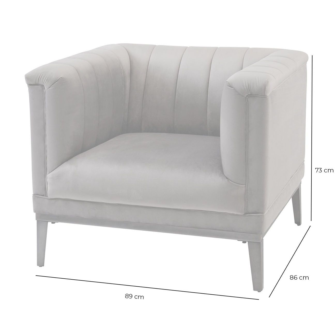 Belgravia Grey Ribbed Occasional Chair - Stylish Accent Seating for Living Room, Bedroom & Office - Perfect for Reading Nooks & Cozy Corners