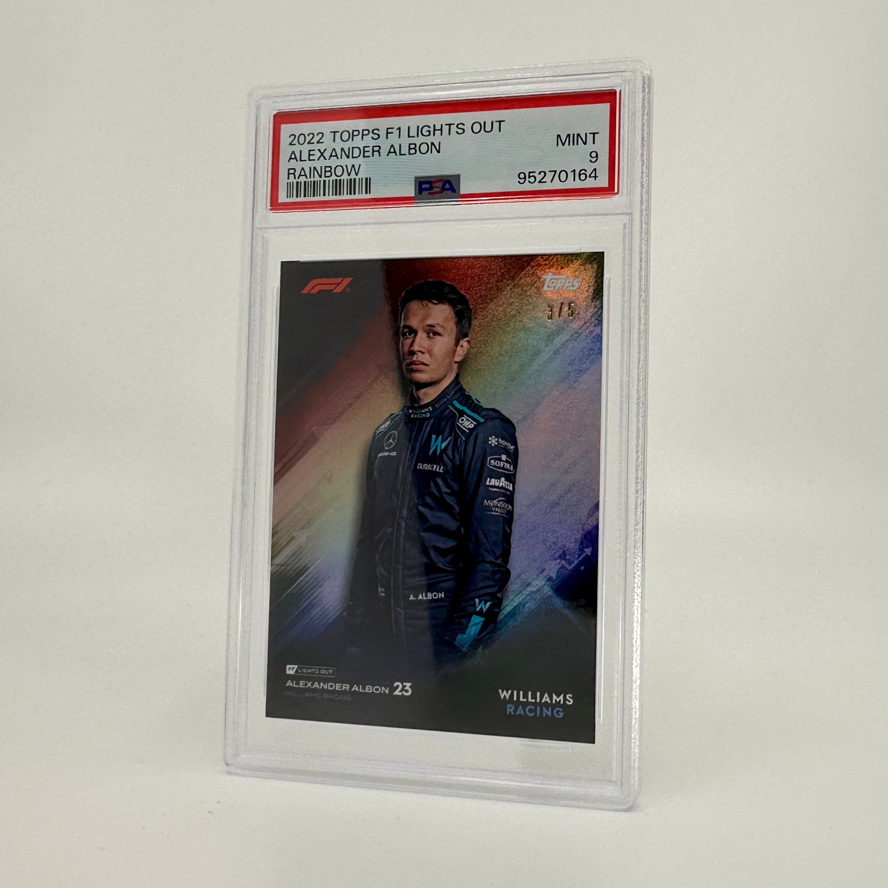 PSA 9 Alexander Albon Rainbow Foil Trading Card - Rare Collectible for Sports Memorabilia & Trading Card Games
