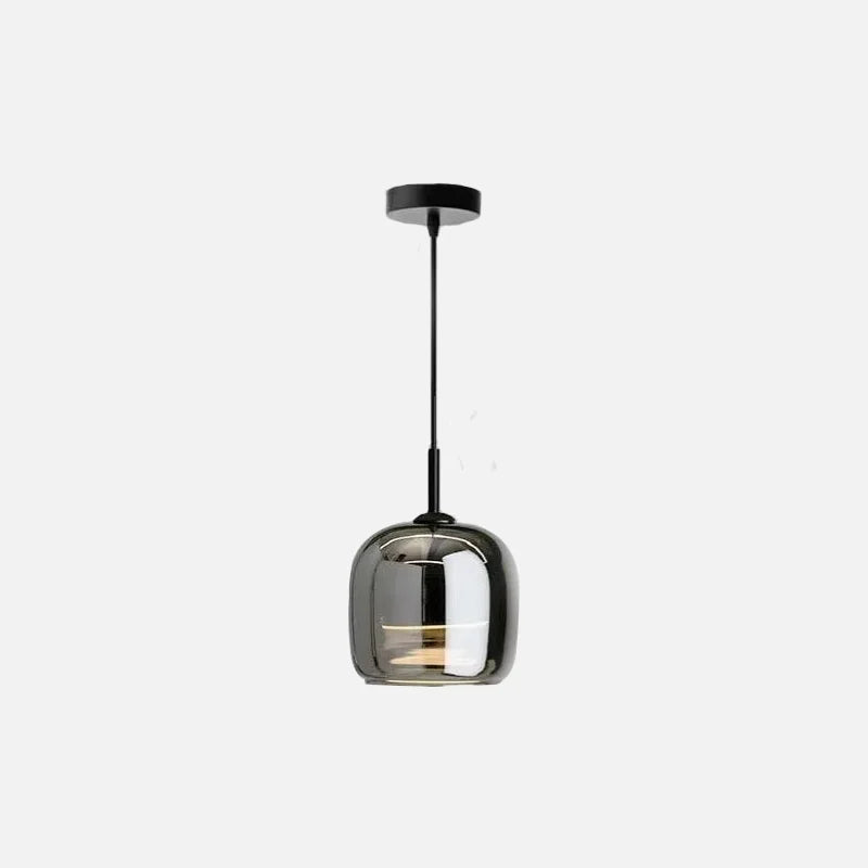 Astra Noir Glass Pendant Light - Modern Black Glass Hanging Lamp for Kitchen Island, Dining Room & Bedroom Lighting - Elegant Ceiling Fixture with Adjustable Cord