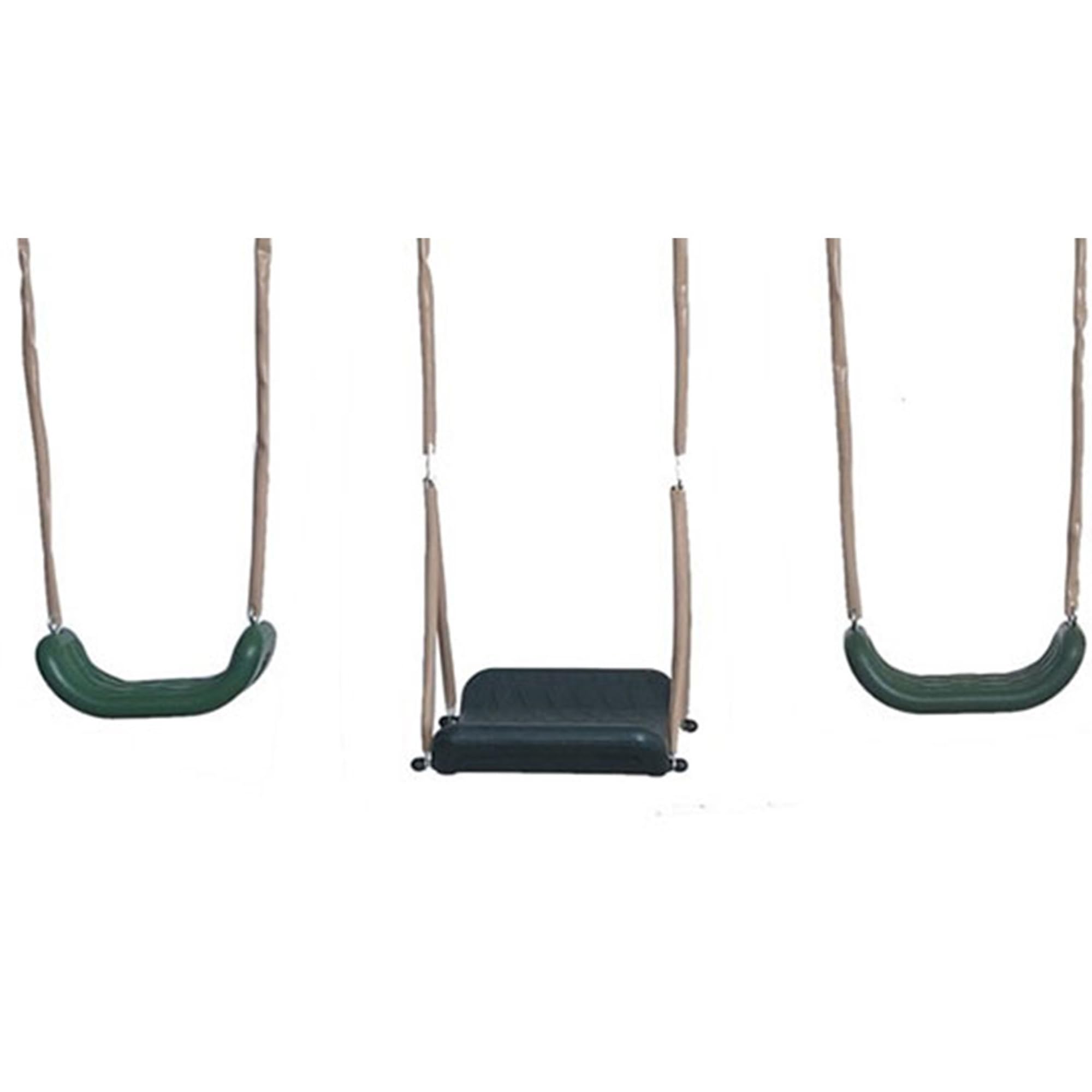 XDP Recreation Crestview Outdoor Metal Swing Set for Kids - Backyard Playset with 2 Swings, Slide, Stand N Swing, Fun Glider & See Saw - Green/Tan - Perfect for Outdoor Play, Birthday Gifts & Backyard Fun