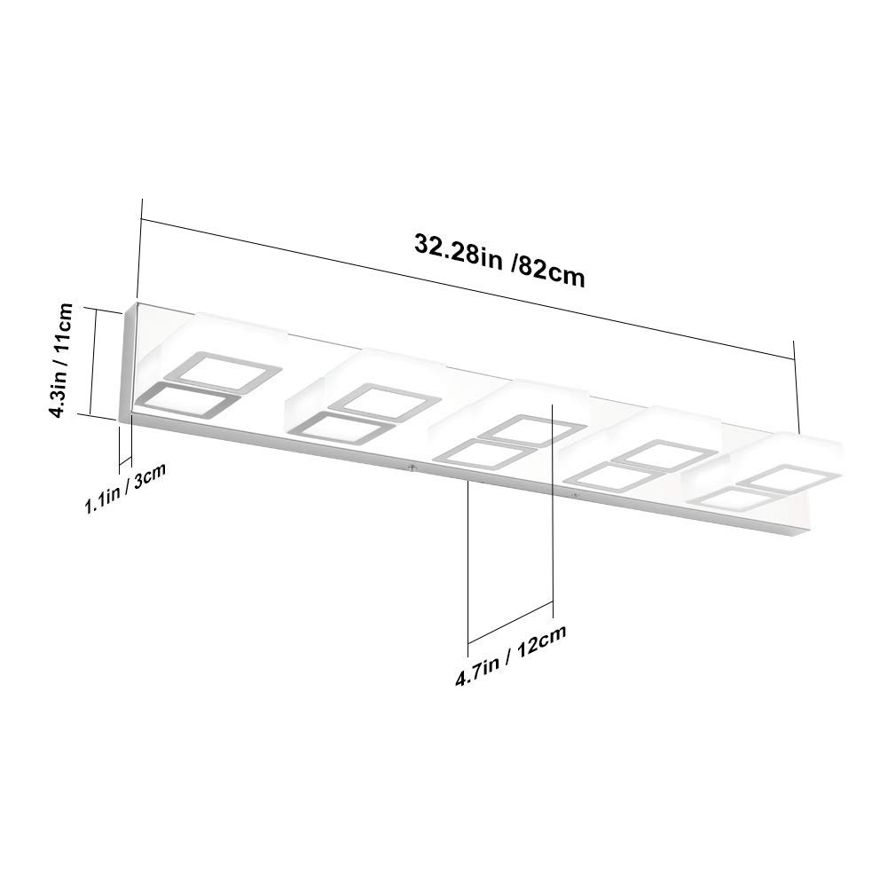 Ralbay 24W LED Bathroom Vanity Light Fixture - Modern Acrylic Vanity Lighting for Bathroom Mirror - Perfect for Home, Hotel, Spa & Salon Vanity Makeup Area