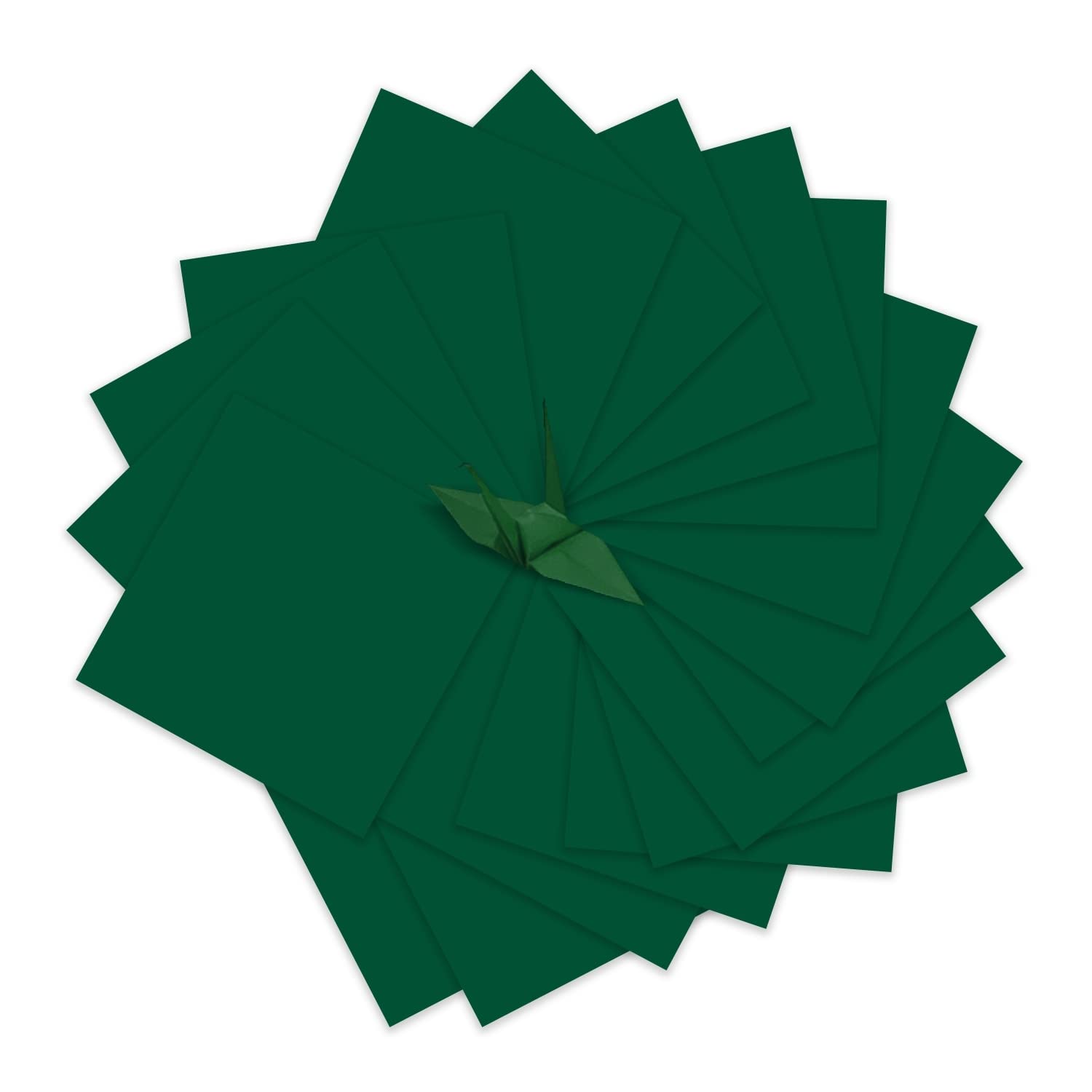 100 Sheets Double Sided Origami Paper 3x3 Inches - Vibrant Colors, Easy Fold Square Paper for Origami Cranes, DIY Crafts, Scrapbooking & Gift Wrapping - Perfect for Kids, Beginners & Art Projects (Dark Green)