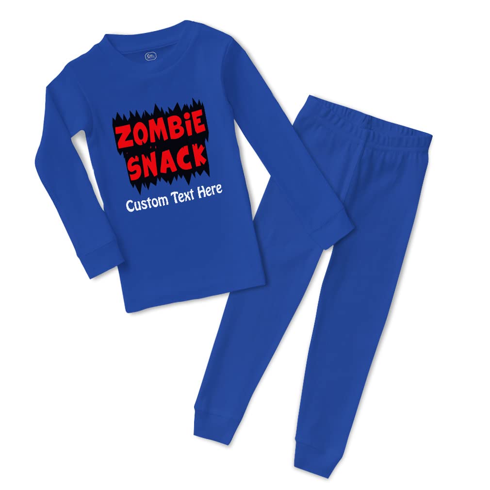 Custom Zombie Snack Funny Cotton Toddler Pajamas for Boys & Girls - Snug Fit Sleepwear for Kids, Halloween Costume & Cute Family Matching Outfits