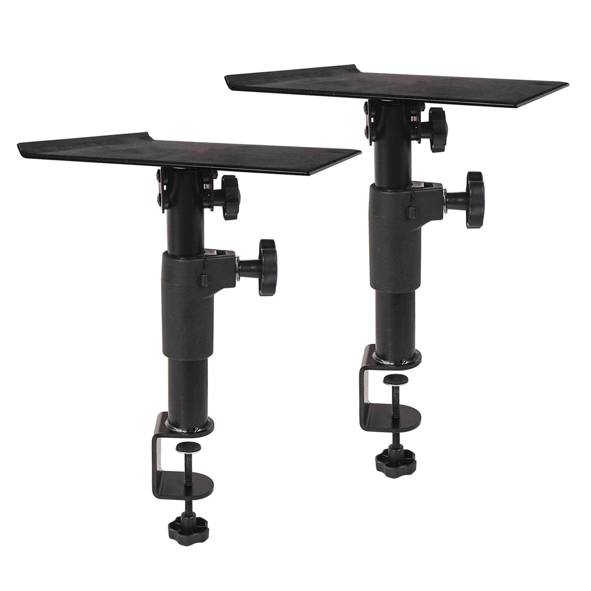 Sound Town 2-Pack Adjustable Studio Monitor Speaker Stands - Clamp-On Desktop Mount for Horizontal/Vertical Positioning (STSD-DCM-PAIR) - Perfect for Home Recording, Podcasting & Music Production Studios