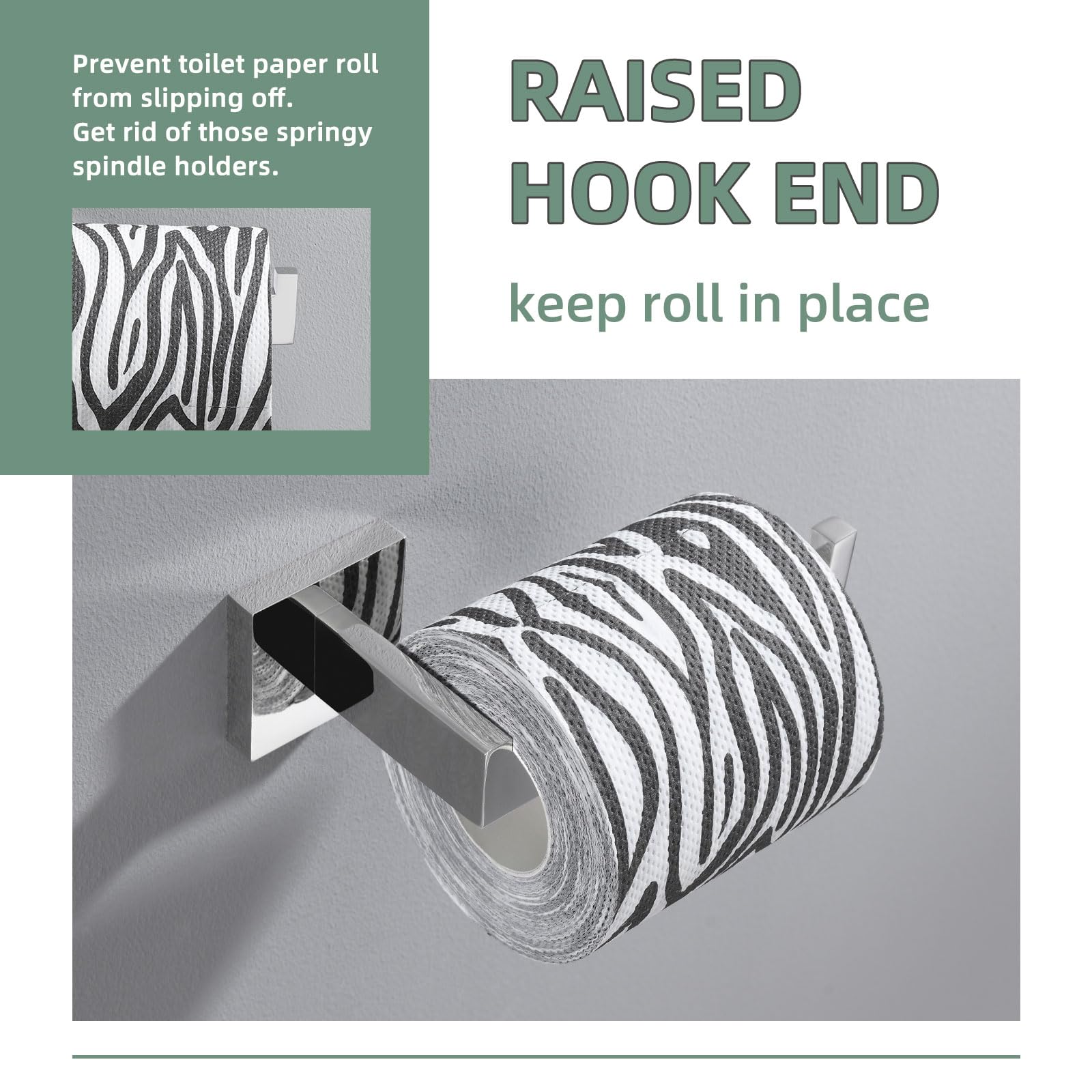 Stainless Steel Toilet Paper Holder - Angle Design SUS304 Bathroom Tissue Roll Hanger, Wall Mounted Chrome Toilet Paper Dispenser for Modern Bathroom & Powder Room Decor