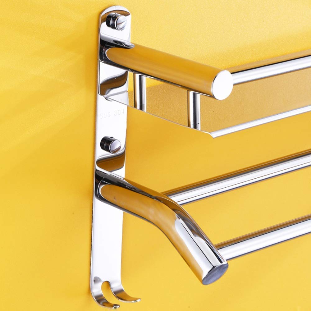 Stainless Steel Wall Mounted Bathroom Shelf Organizer - No Drilling Required, 60x14x23cm - Perfect for Shower, Kitchen & Bathroom Storage (Silver)