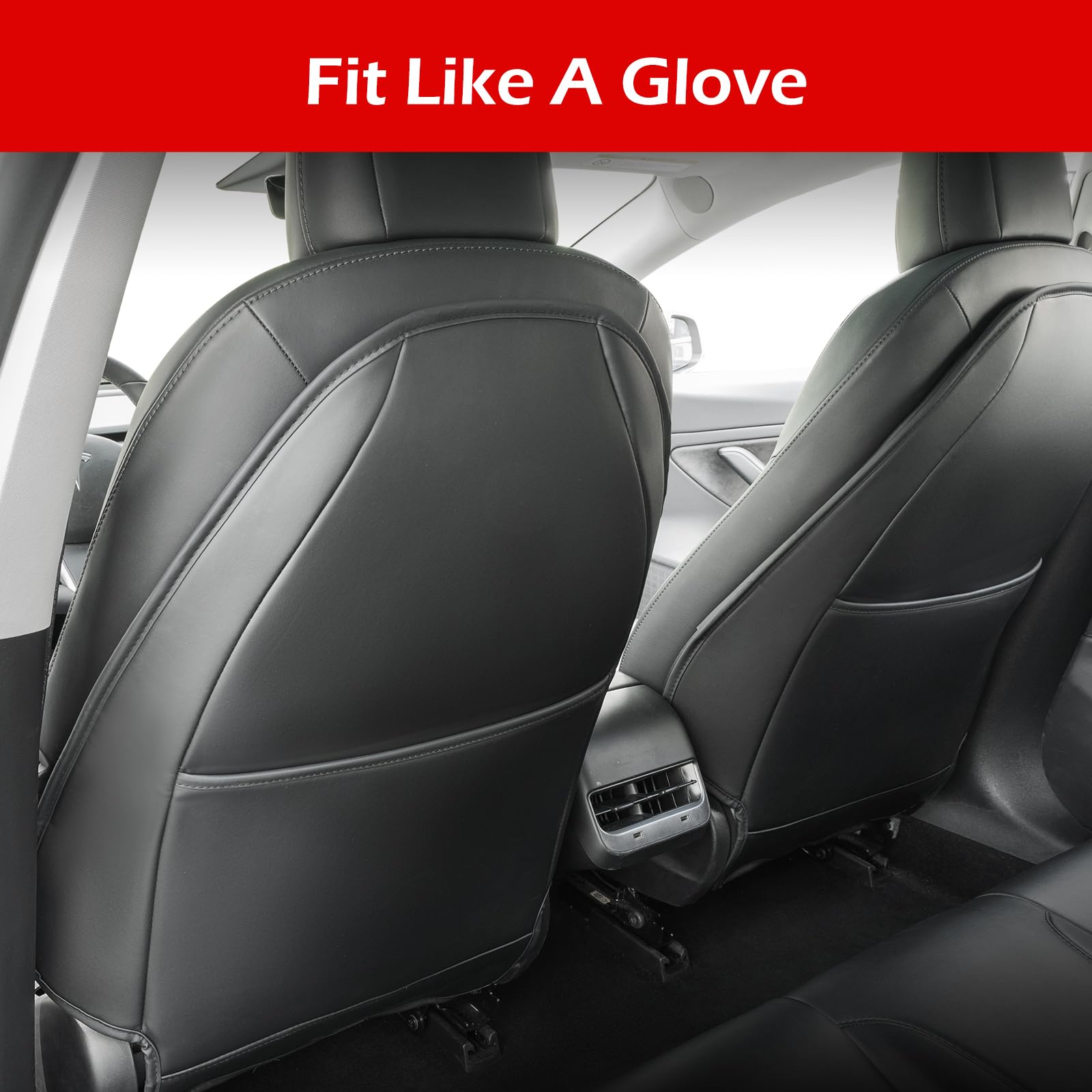 TAPTES All-Weather Floor Mats for Tesla Model 3 2024-2025 (Highland) - 8-Piece Set with Front/Rear Seat Covers, Cargo Liner & Kick Protectors | Waterproof Car Interior Accessories | Perfect for Daily Commute, Road Trips & Family Protection