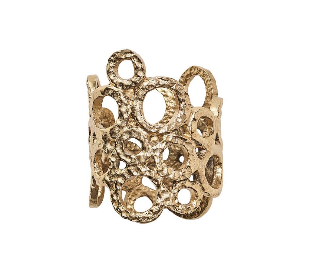 Elegant Gold Orbit Napkin Rings Set of 4 - Premium Tableware for Wedding, Dinner Party & Holiday Decor