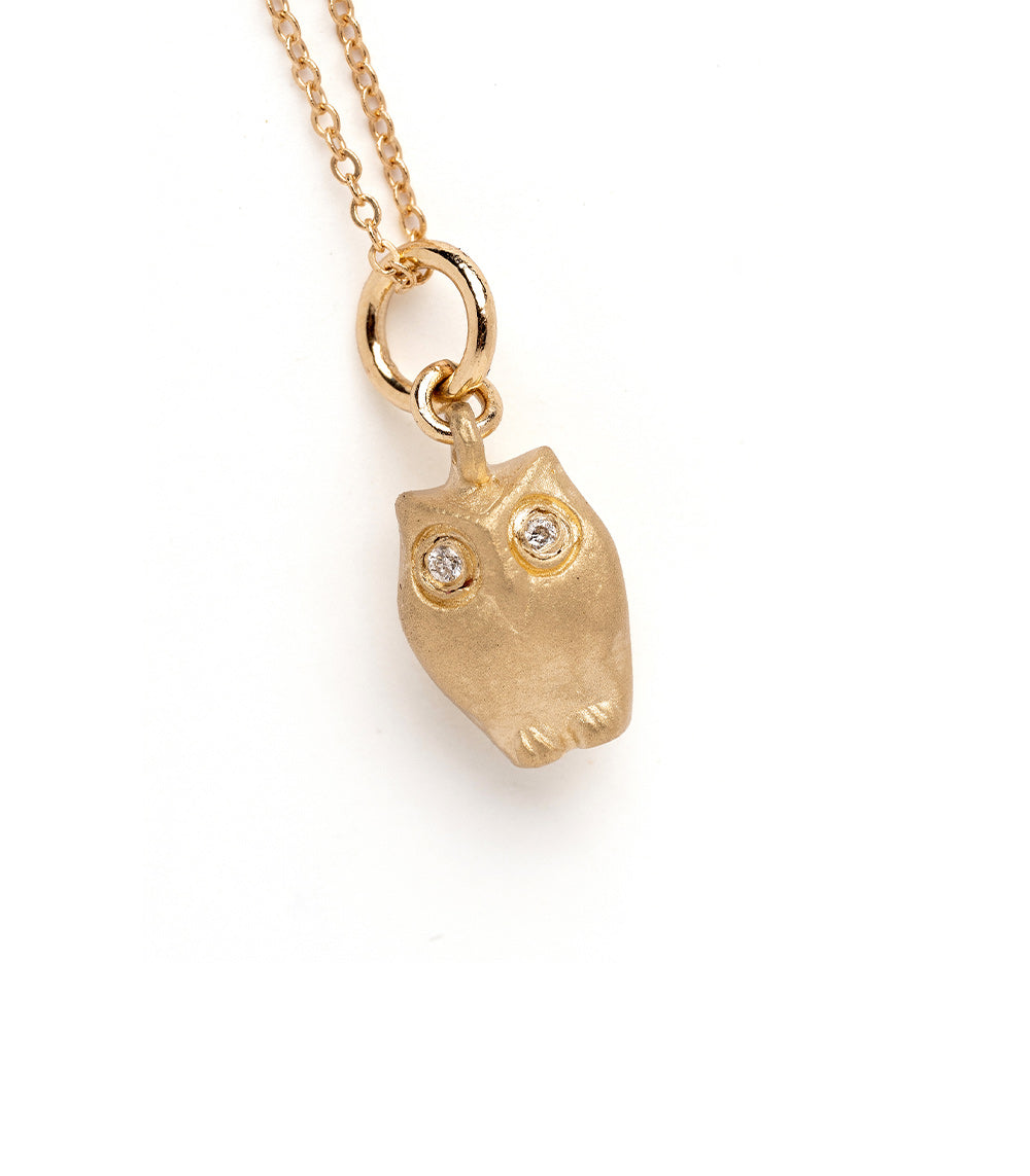 14K Gold Diamond Owl Charm Pendant Necklace - Elegant Jewelry Gift for Graduation, Birthday & Special Occasions | Perfect for Women's Fashion & Meaningful Keepsake