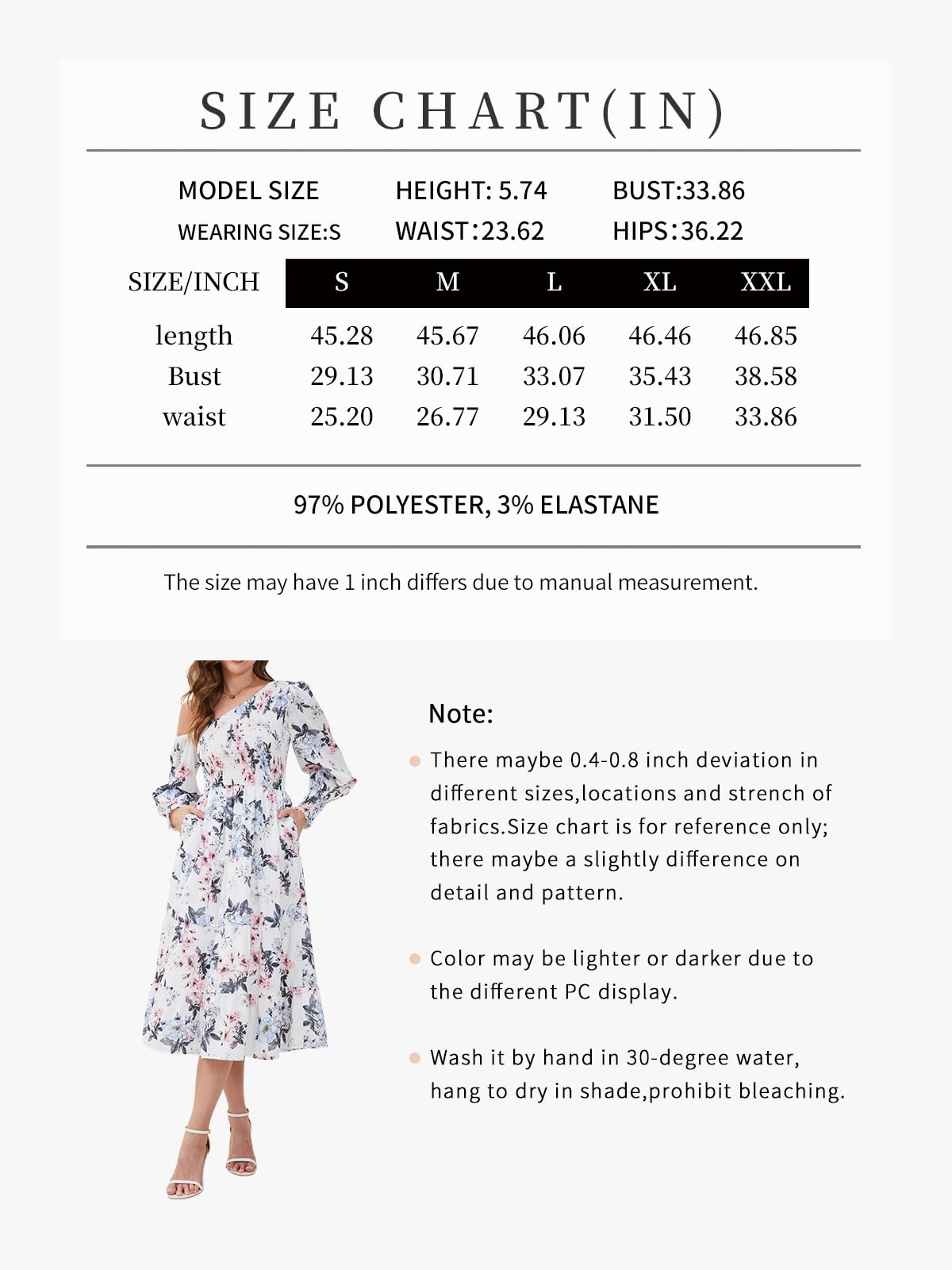 Women's Floral Long Sleeve Maxi Dress with Puff Sleeves & Pockets - Casual Spring Summer Flowy Dress for Beach, Wedding & Everyday Wear