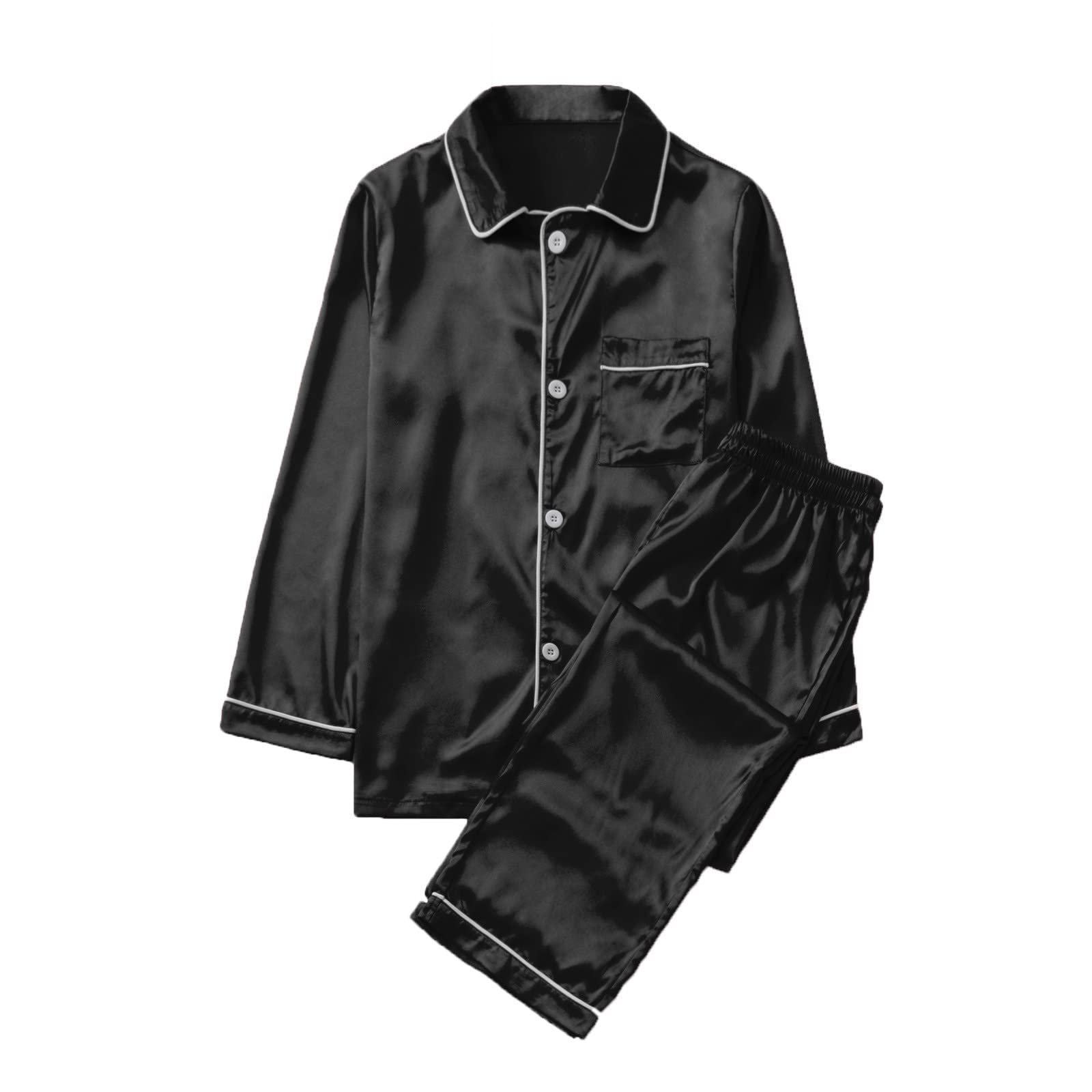 Family Satin Pajamas Set - 2-Piece Button Down Sleepwear & Loungewear for Women & Men | Perfect for Relaxing at Home, Sleepovers & Cozy Evenings