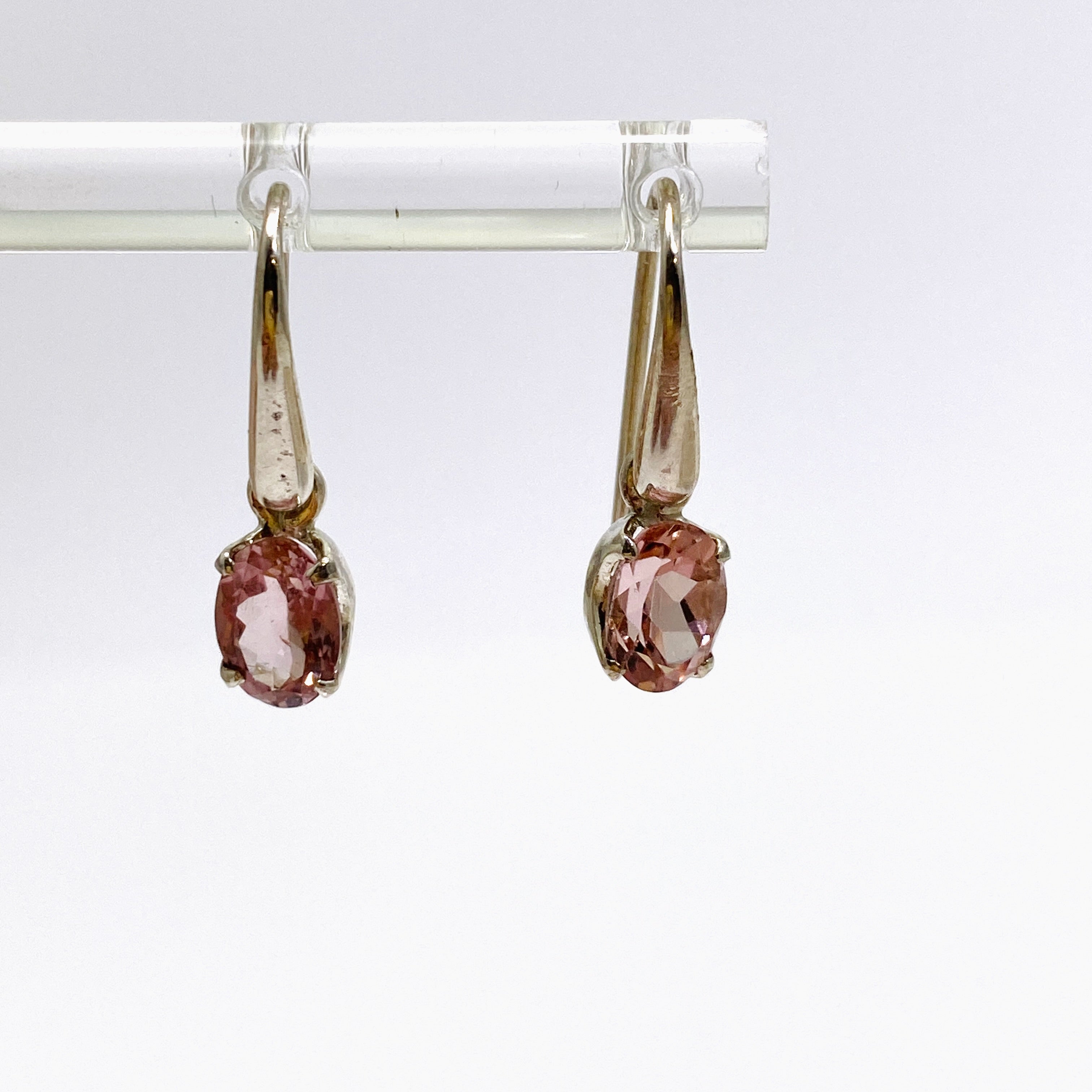 Natural Pale Pink Tourmaline Oval Faceted Stud Earrings - 925 Sterling Silver Jewelry for Women - Perfect for Weddings, Date Nights & Special Occasions