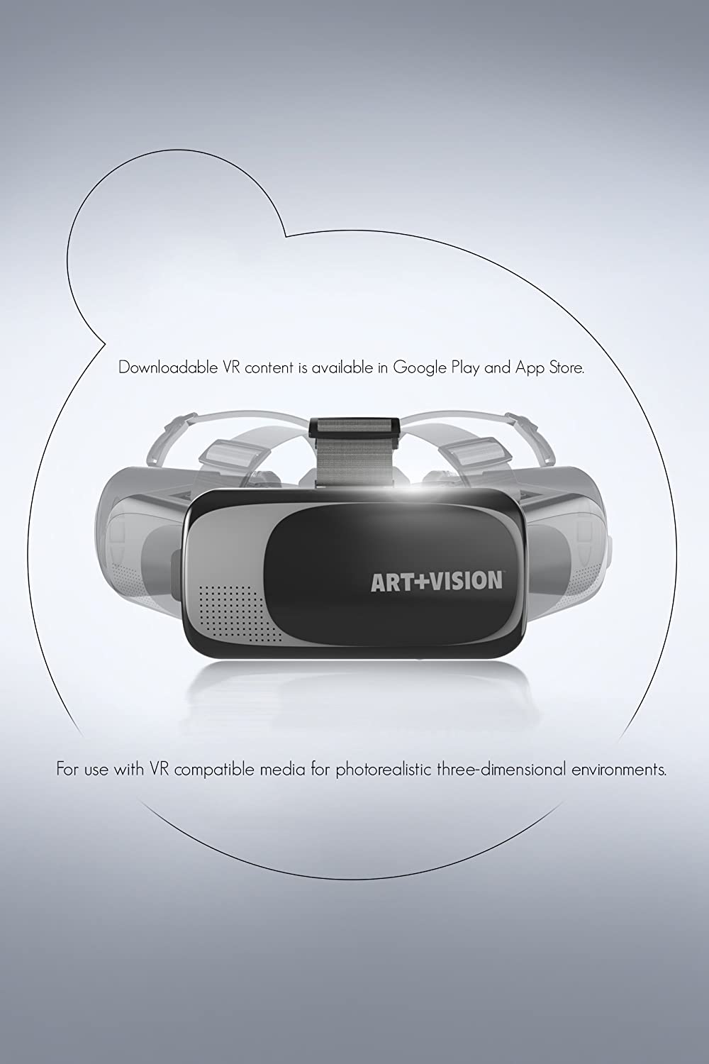 Art+Vision Virtual Reality VR Headset 3D Glasses - Universal Smartphone Compatible (3.5