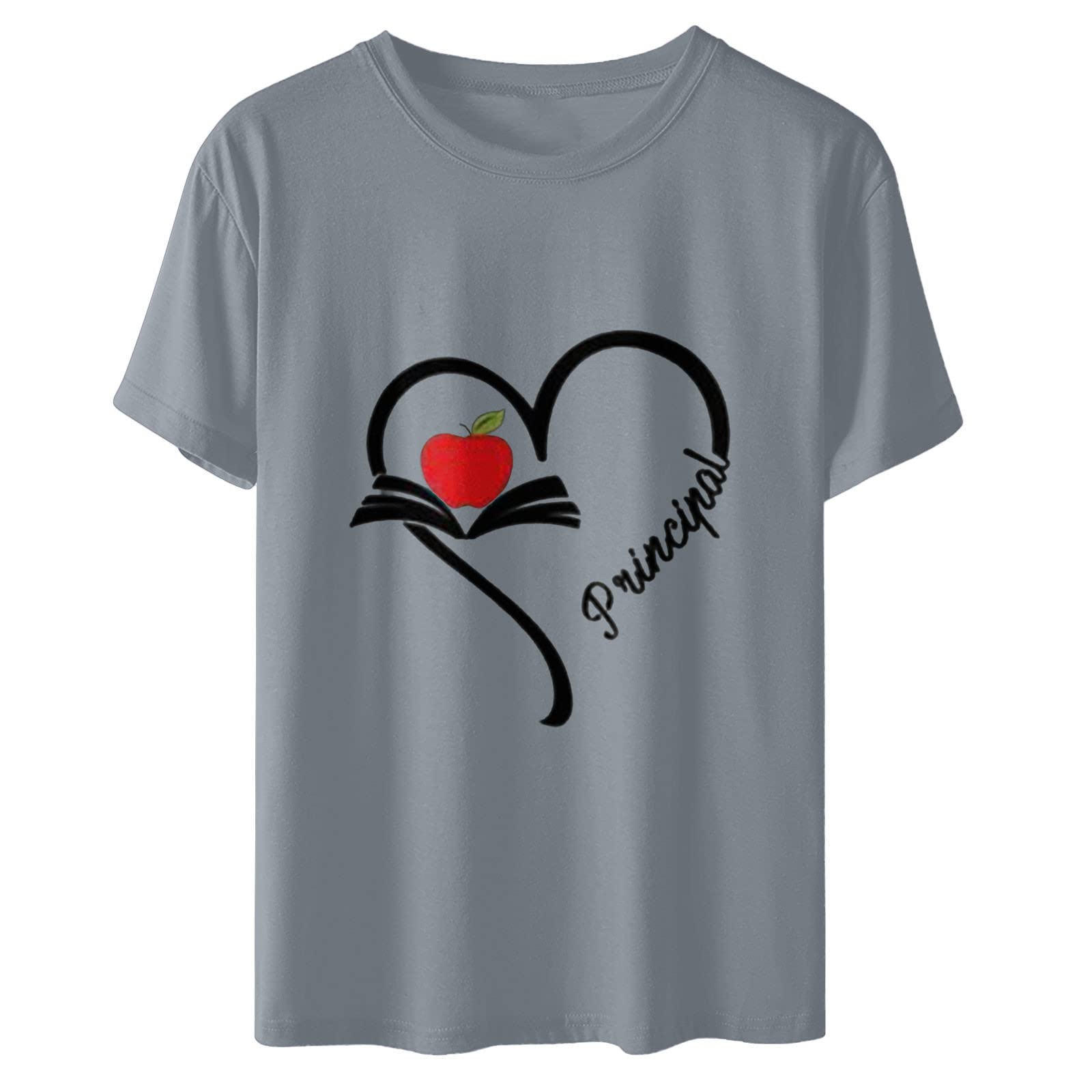 Funny Teacher Appreciation T-Shirt - Women's Loose Casual Pullover Short Sleeve Top with Printed Design - Perfect Gift for Teacher's Day, Educators Week & School Events