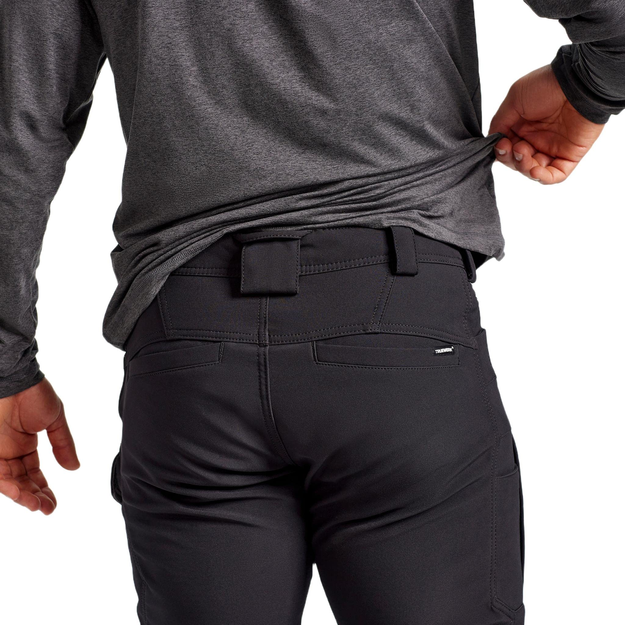 TRUEWERK T3 Men's Insulated Water Resistant Cargo Work Pants - 4-Way Stretch Utility Pants for Construction, Outdoor & DIY Projects