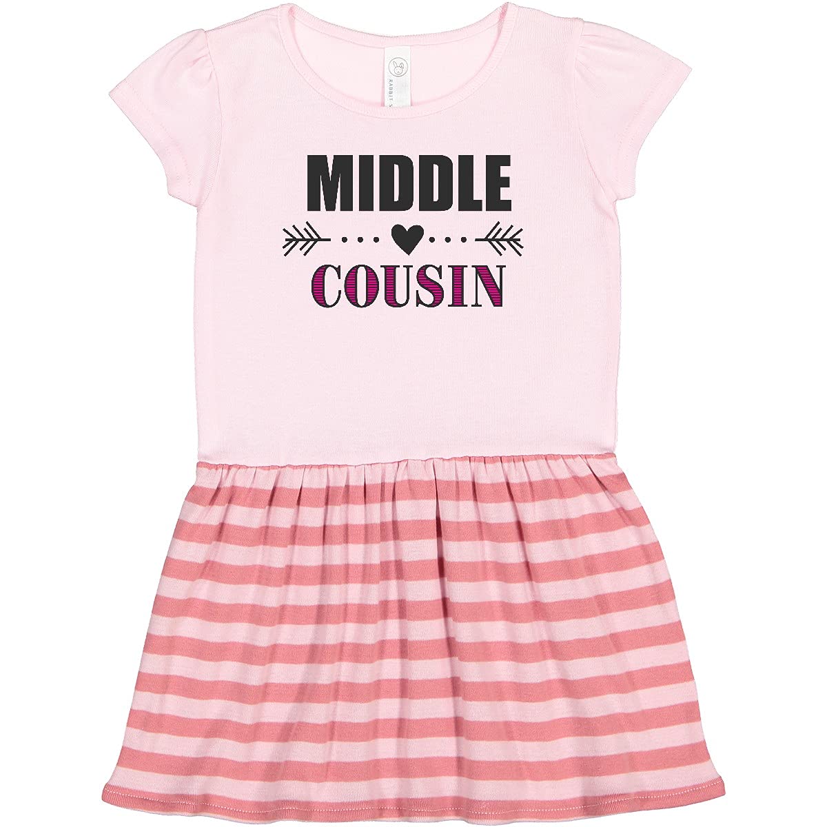 Inktastic Middle Cousin with Heart Arrow Toddler Dress - Cute & Comfortable Baby Girl Outfit for Family Gatherings, Holidays & Special Occasions