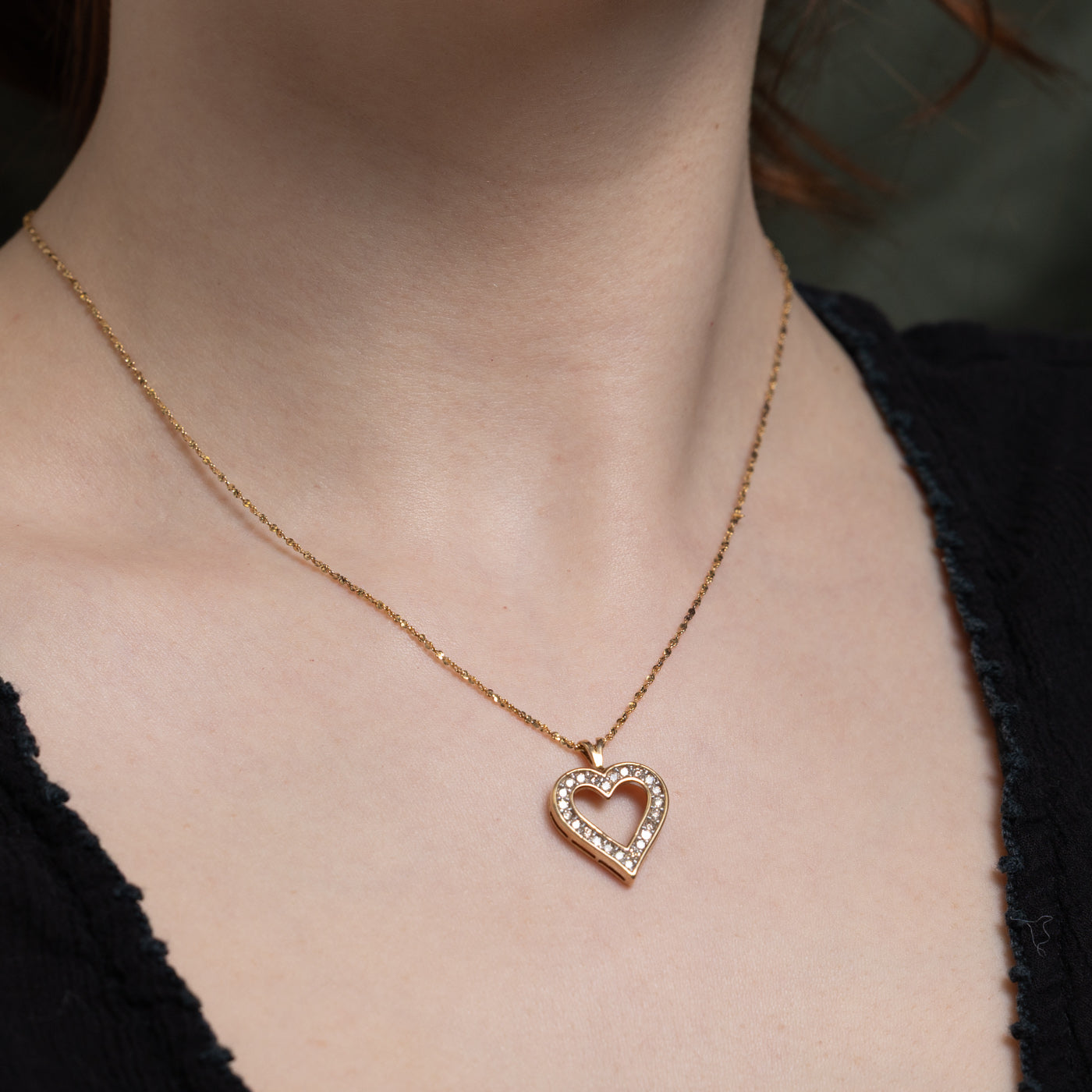 0.50ctw Diamond Open Heart Pendant Necklace - 16