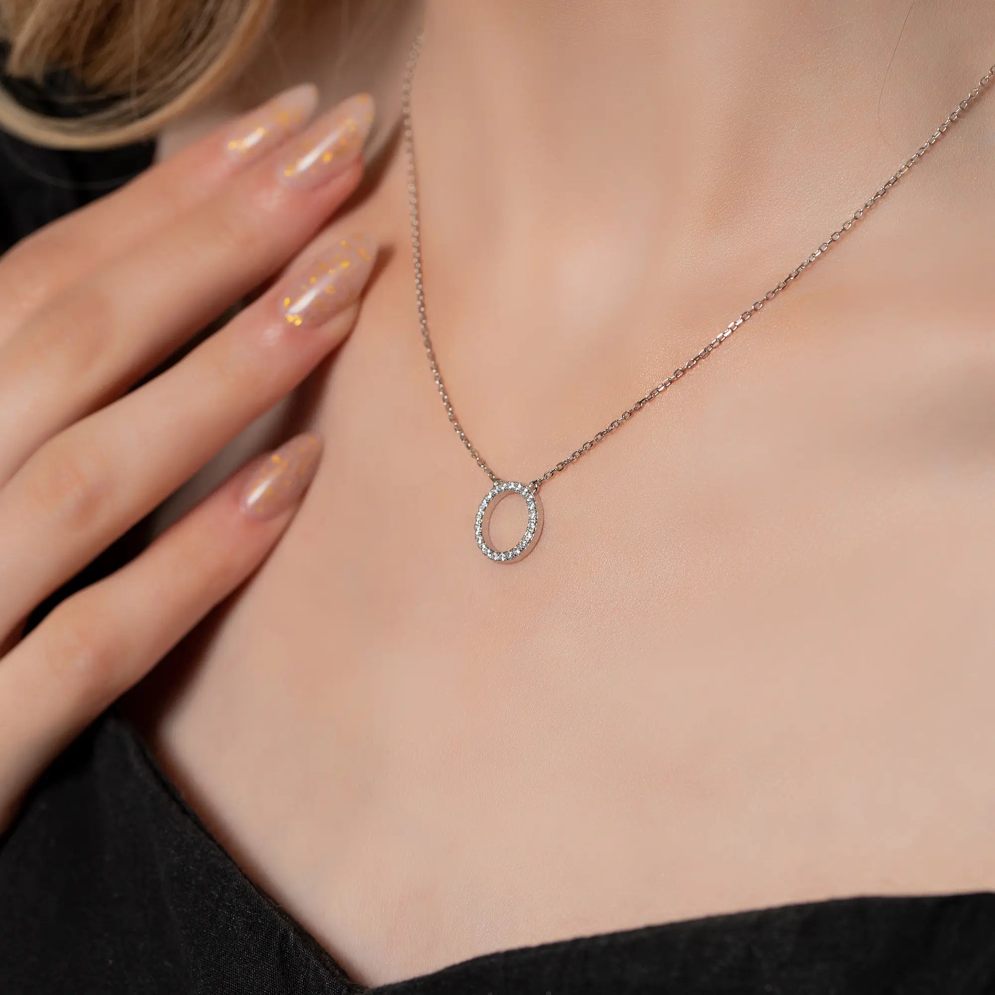 Elegant Hoop Circle Necklace for Women - Gold & Silver Layered Statement Jewelry - Perfect for Everyday Wear, Parties & Gifts