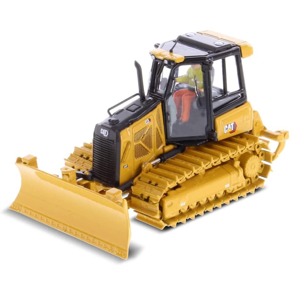 1:50 Scale Caterpillar D3 Dozer Diecast Model by Diecast Masters - High Line Series 85673 with Metal Tracks & Detailed Engine Compartment | Collectible Construction Equipment for Display & Play | Perfect for Model Enthusiasts & Kids' Construction Toy Scenes
