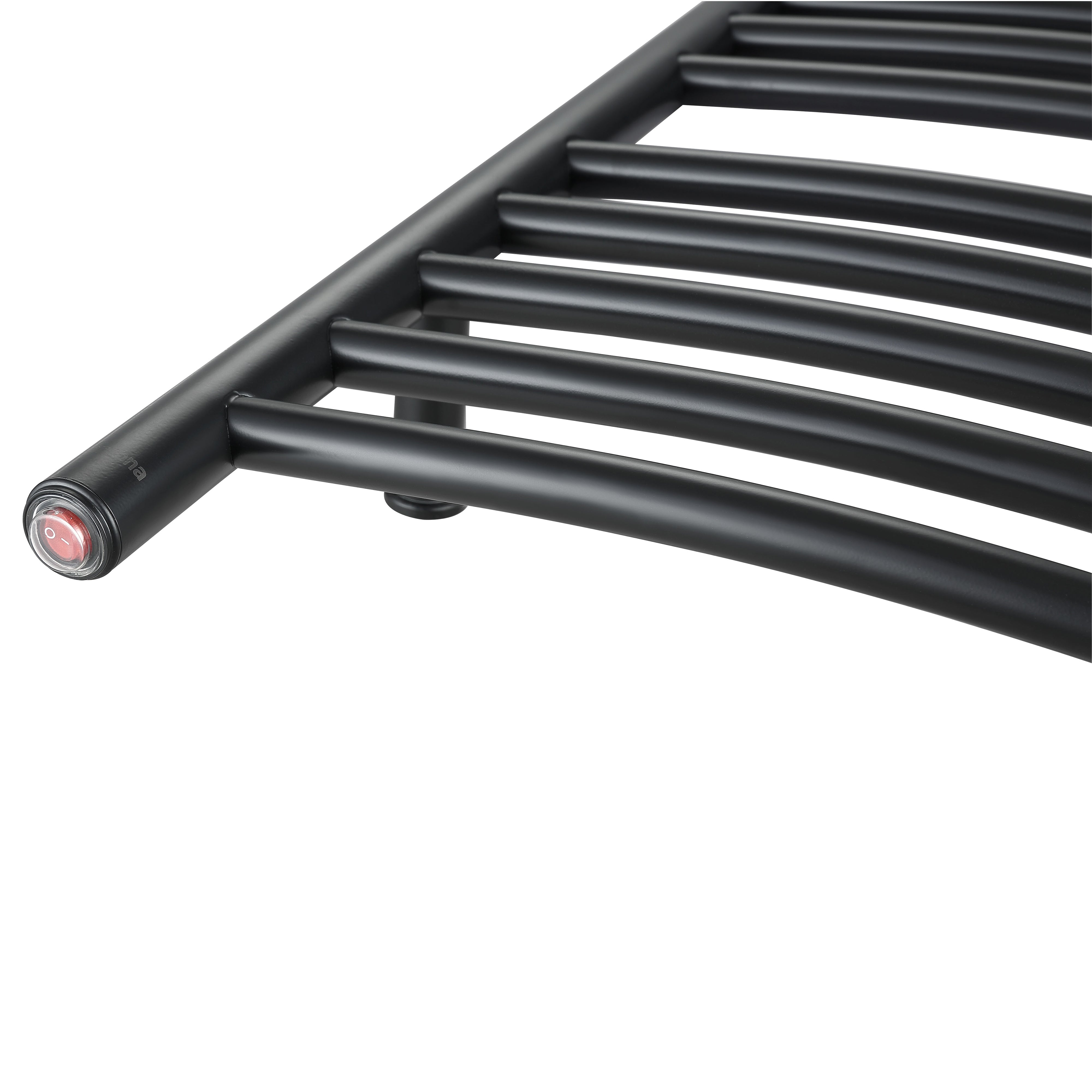 Ancona Svelte Rounded 40-Inch Hardwired Electric Towel Warmer & Drying Rack - Matte Black Finish | Bathroom Luxury, Spa Experience & Quick-Drying Solution for Hotels & Homes