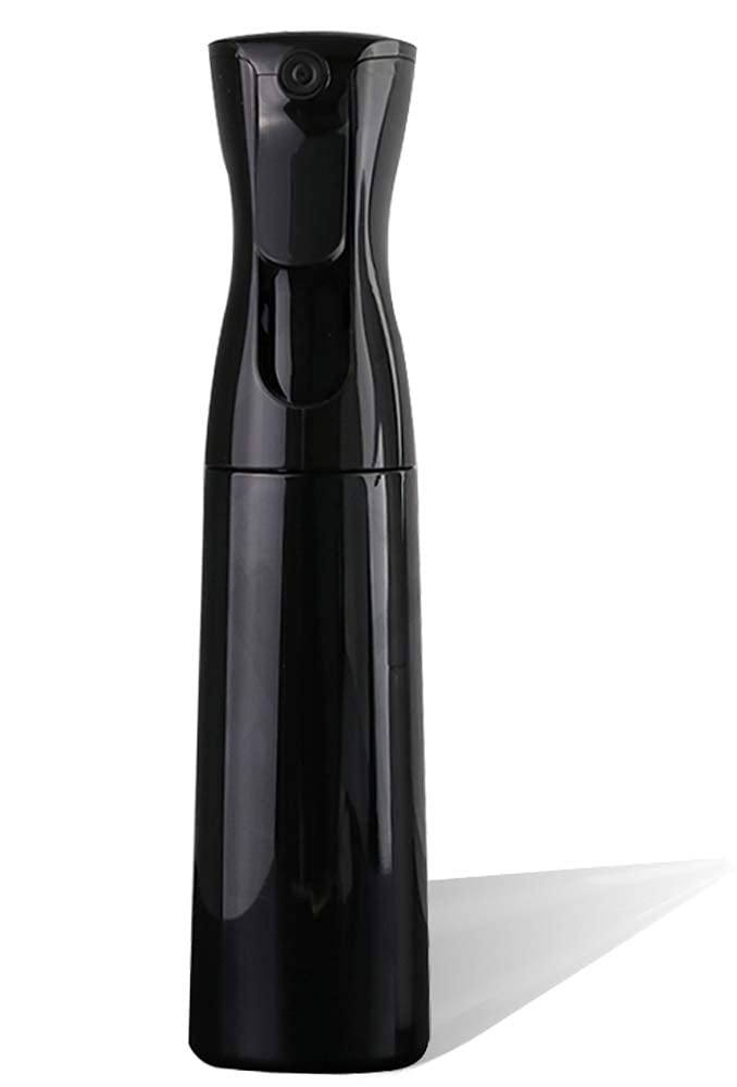 Olafur 300ML Fine Mist Spray Bottle (Pack of 1) - Continuous Mister for Hair, Plants, Cleaning & Beauty - Ultra Fine Water Mist Sprayer (Black) | Perfect for Hair Styling, Plant Care, Home Cleaning & Travel Essentials