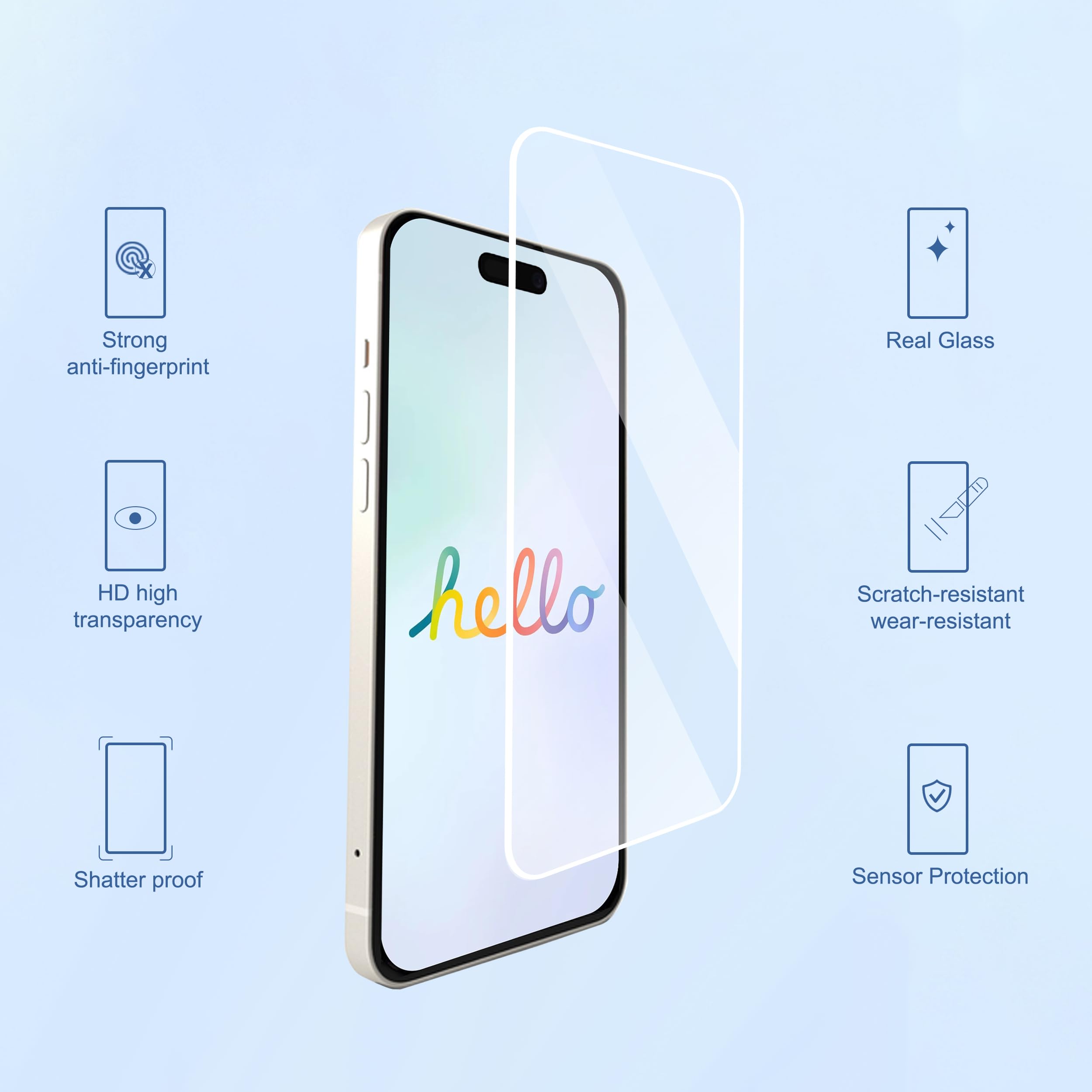 Ailun 3 Pack Tempered Glass Screen Protector for iPhone 16 Pro [6.3 inch] - Anti-Scratch, Bubble-Free Installation with Frame, Dynamic Island Compatible, Case Friendly - Perfect for Daily Use, Gaming & Outdoor Activities
