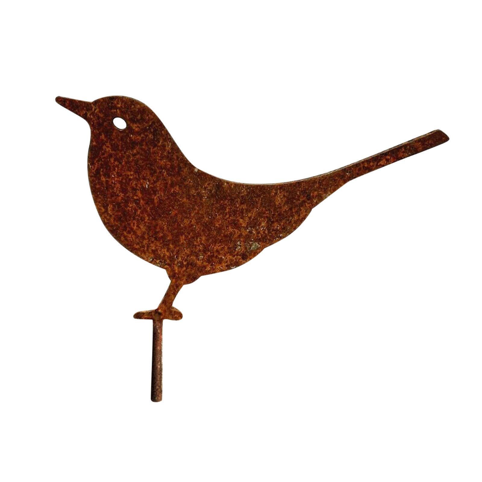 Handmade Rusty Metal Garden Birds - Blackbird, Blue Tit, Sparrow, Robin - Steel Silhouette with Rusty Patina - Outdoor Garden Decor for Yard, Patio, and Bird Lovers