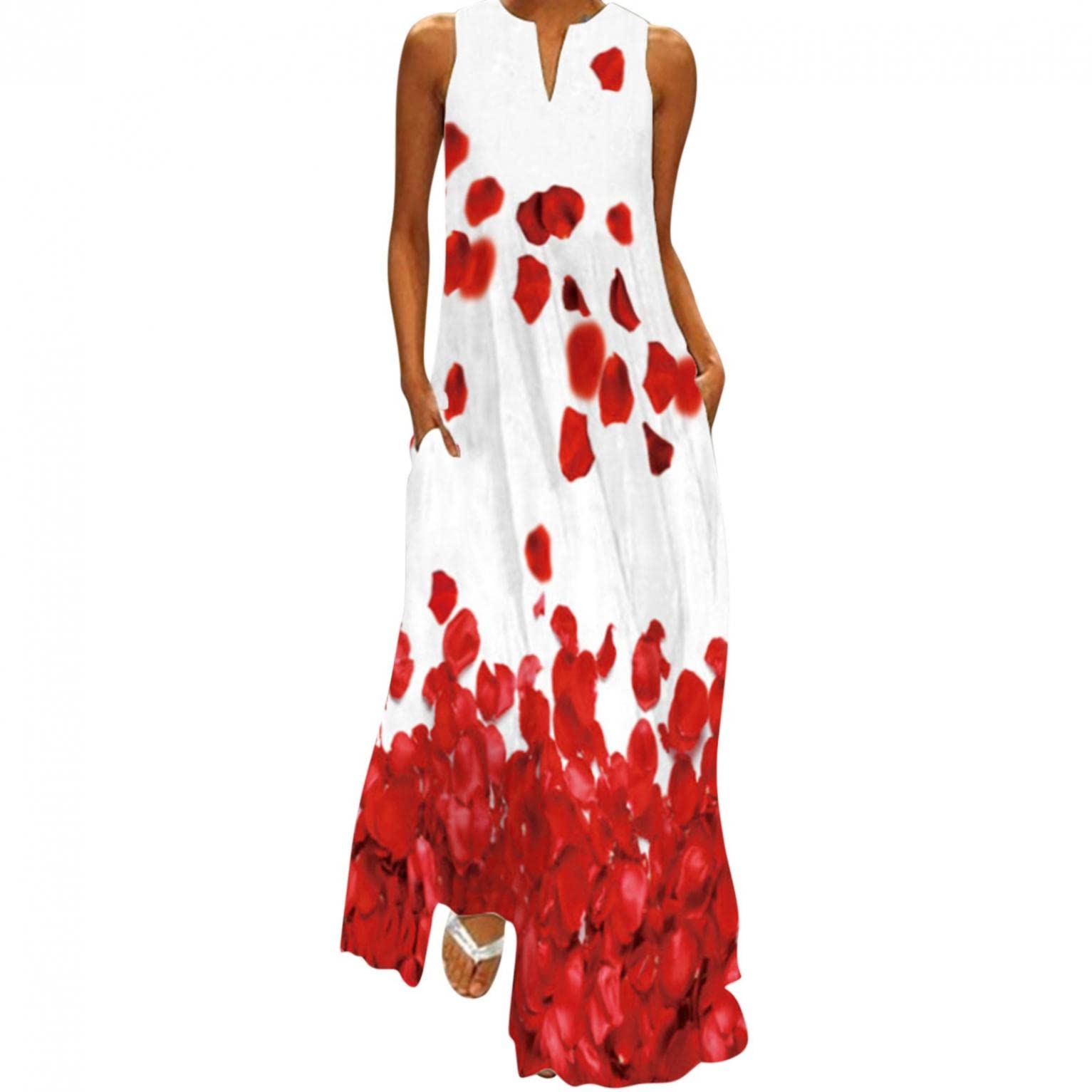 Tavorpt Women's Summer Dresses - Casual Sleeveless Floral Maxi Sundress for Beach, Party & Boho Style | Perfect for Vacations, Outdoor Events & Summer Fashion