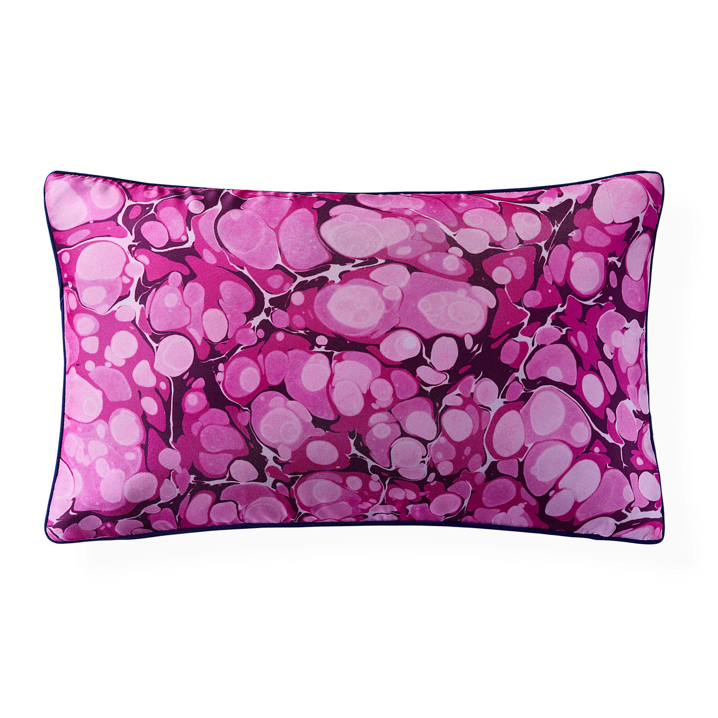 Elegant Marbleized Fuchsia Silk Pillow - Luxurious Home Decor for Bedroom, Living Room & Sofa - Perfect for Adding a Touch of Sophistication
