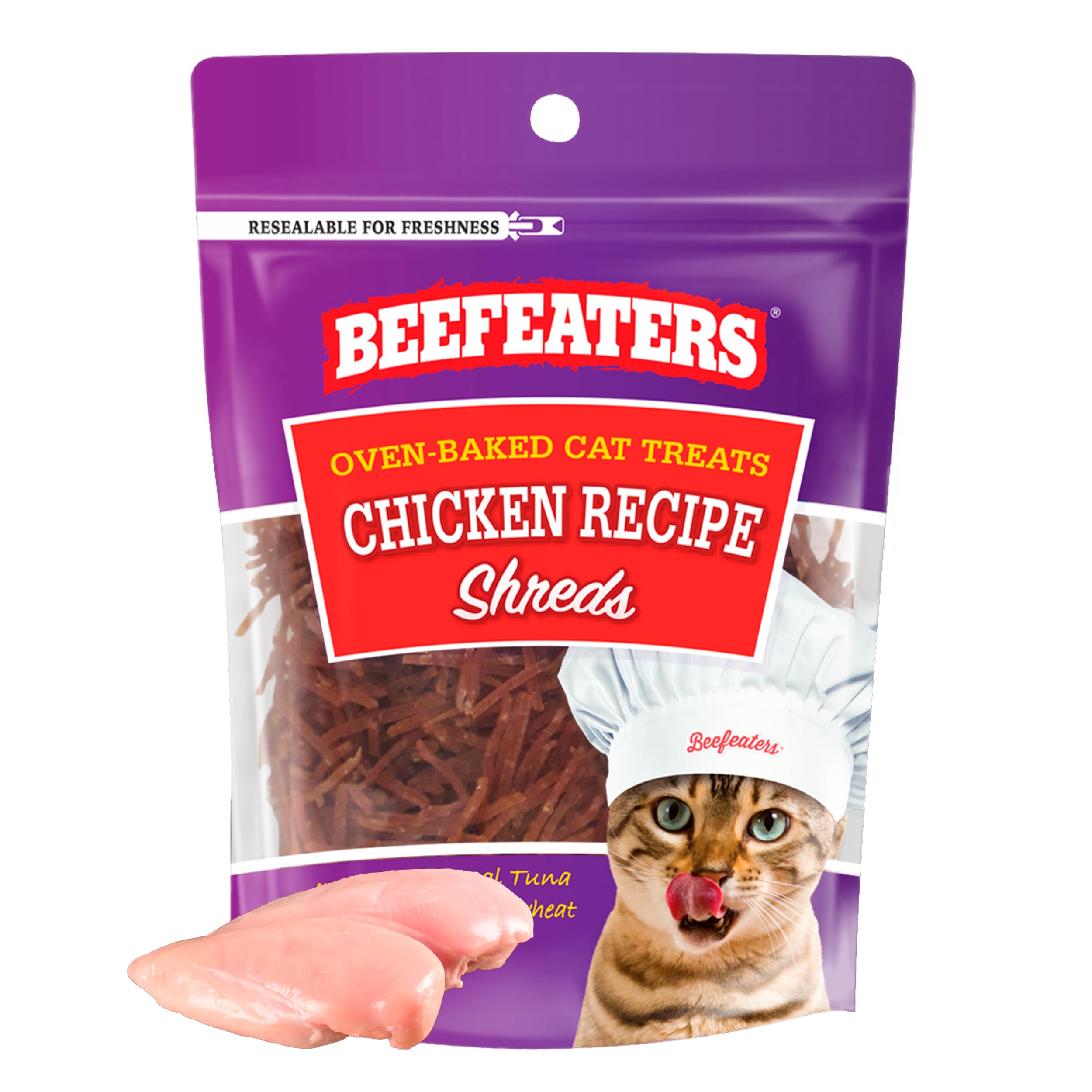 Beefeaters Natural Chicken Fillet Cat Treats 1.41oz (12-Pack) | Grain-Free, High Protein & Taurine Cat Food | No Sugar, Soy, Corn or Wheat | Healthy Training Snacks for Cats - Perfect for Rewards, Training & Bonding Moments