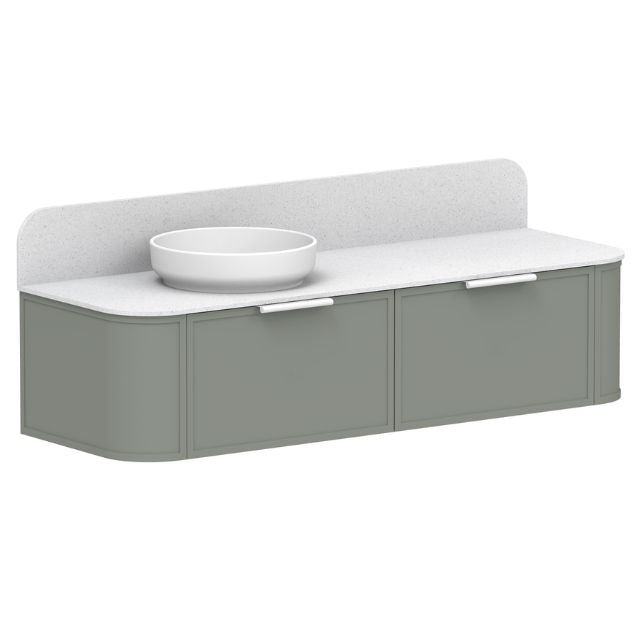 ADP Flo Wall Mounted Bathroom Vanity - Modern Floating Vanity with Sink for Small Space Bathroom Remodel