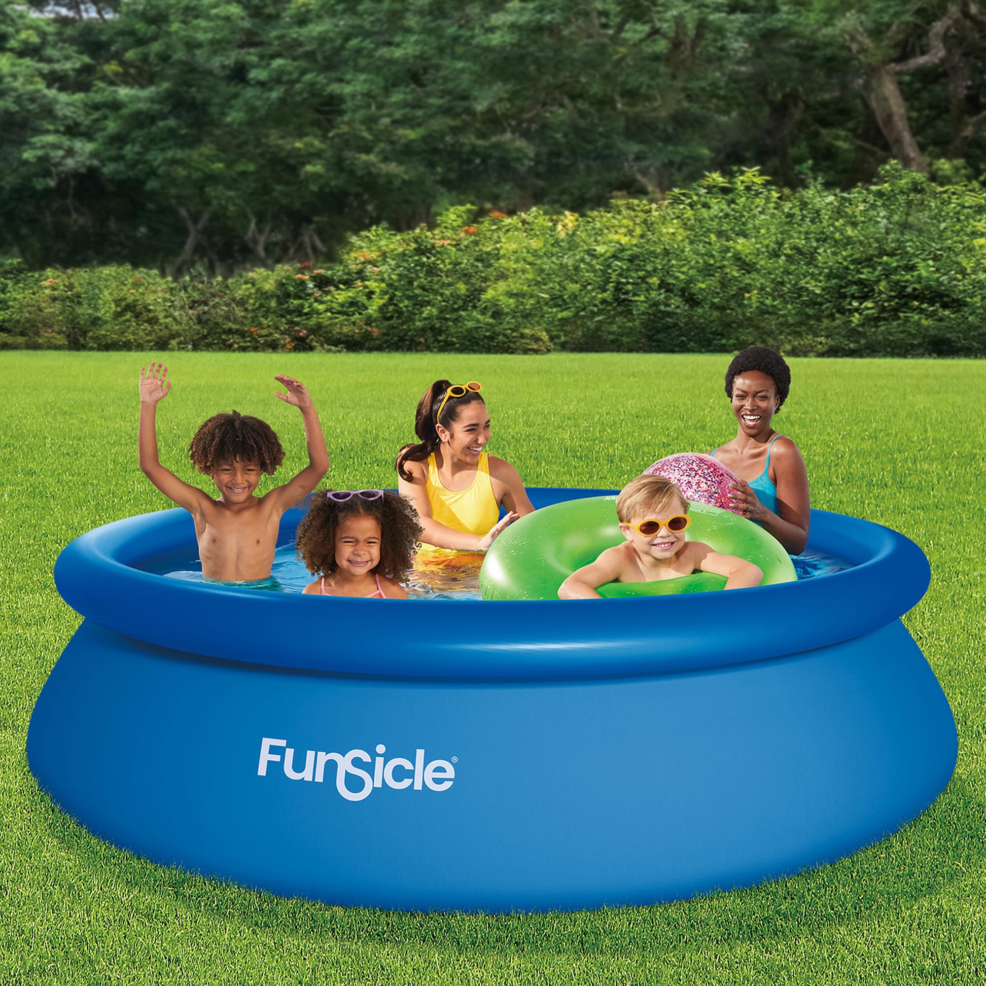 SureStep 36 Inch 3-Step Lightweight Plastic Above Ground Pool Ladder with QuickSet 10' x 30