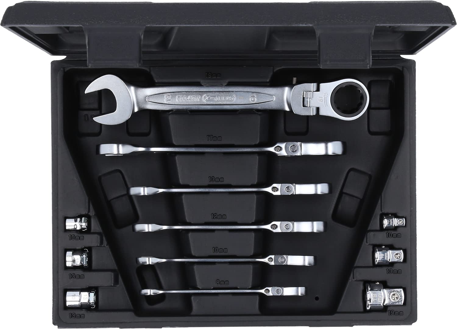 KS Tools 503.4867 GEARplus 12-Piece Ratcheting Combination Spanner Set - One Size, Clear Finish - Perfect for Automotive Repair, DIY Projects & Mechanical Maintenance