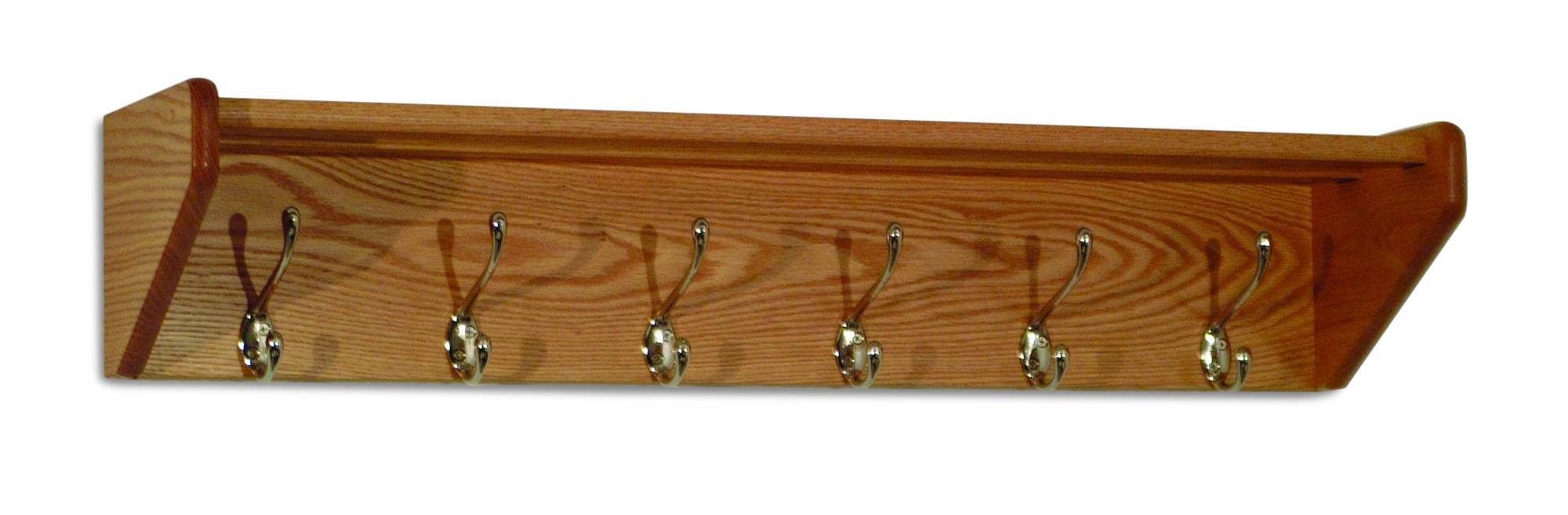 Luggage Pros 37-Inch Wall Mounted Hat & Coat Rack with 6 Durable Nickel Hooks - Perfect for Entryway, Bedroom, or Closet Organization