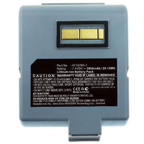 Synergy Digital Li-ion 7.4V 3800mAh Ultra High Capacity Replacement Battery for Zebra AT16293-1 Printer - Perfect for Warehouse Barcode Labeling, Retail Inventory & Shipping Operations