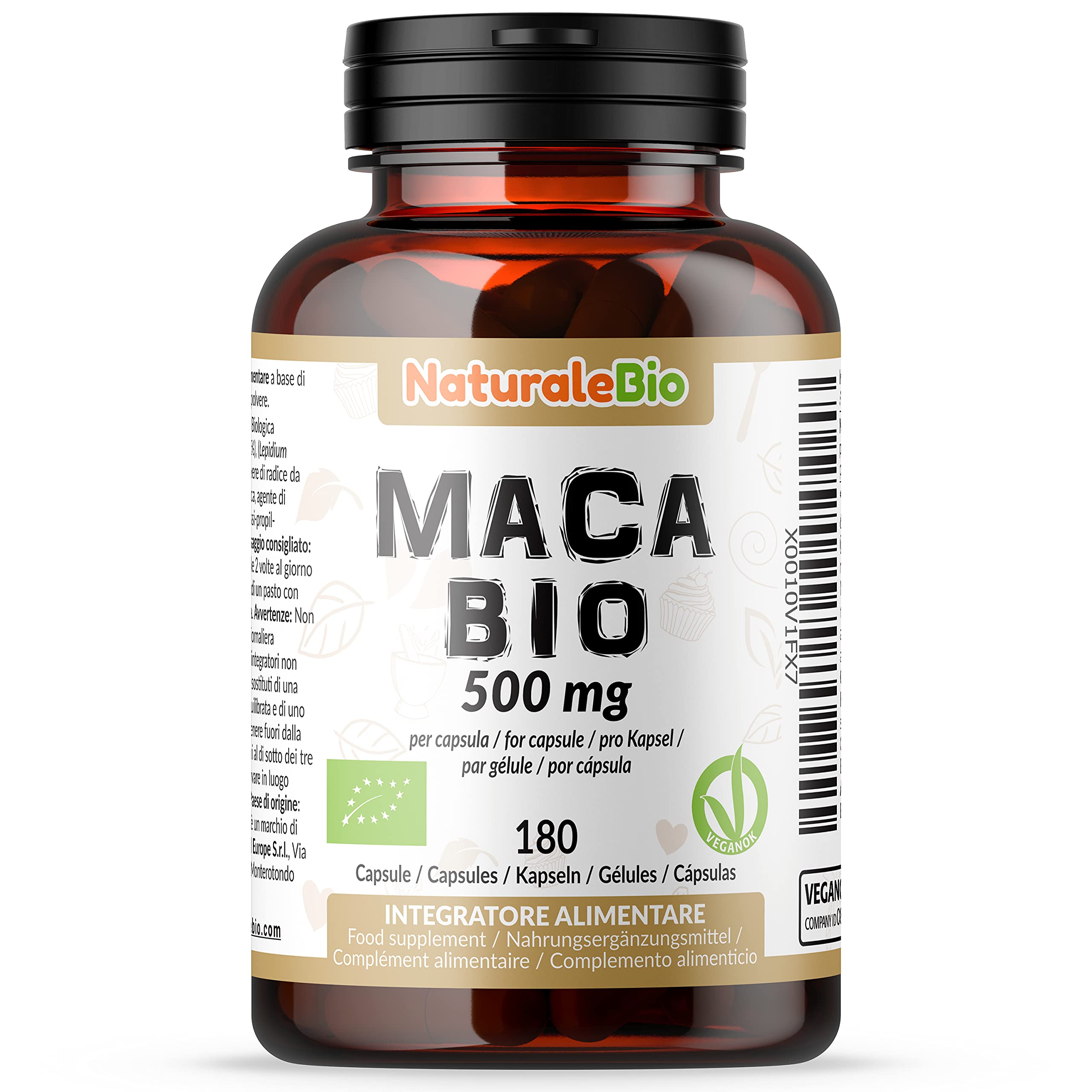 Organic Peruvian Maca Root 500mg Capsules - 180 Count, Gelatinized, Pure & Natural, Made in Peru - Supports Energy, Stamina & Hormonal Balance - Perfect for Athletes, Busy Professionals & Wellness Enthusiasts
