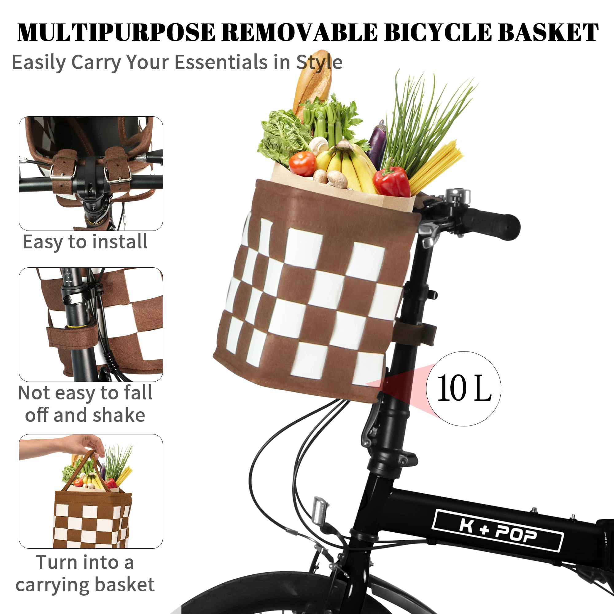 Foldable Adult Bicycle - 20 Inch Commuter Bike with Removable Basket, 7-Speed Gears & Lightweight Frame | Perfect for Urban Commuting, Campus Riding & Weekend Adventures