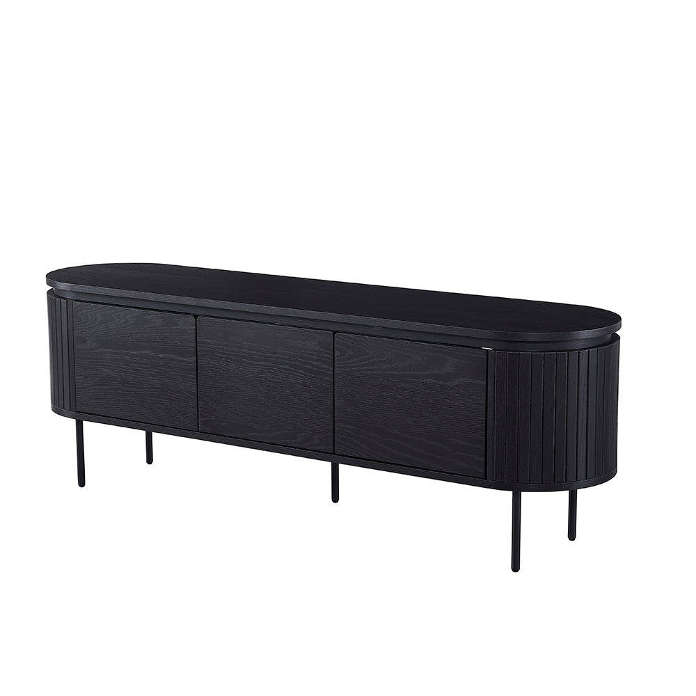 Kaidan 160cm Black TV Stand Entertainment Unit - Modern TV Console for Living Room, Bedroom & Home Theater