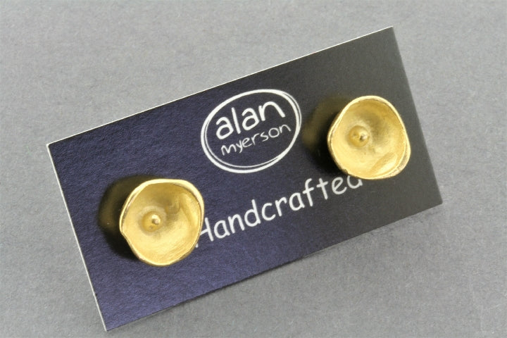 22K Gold Plated Sterling Silver Buttercup Stud Earrings - Elegant Floral Jewelry for Women, Perfect for Weddings, Parties & Everyday Wear