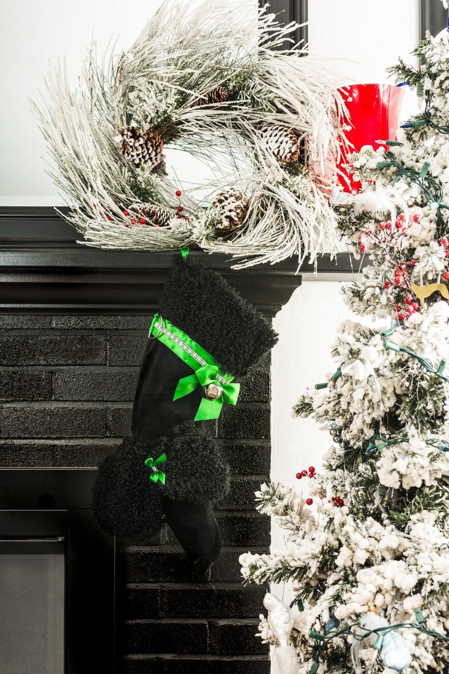 Black Poodle Christmas Stocking for Dogs - Festive Holiday Pet Stocking with Cute Dog Design - Perfect for Christmas Decorations & Pet Gifts