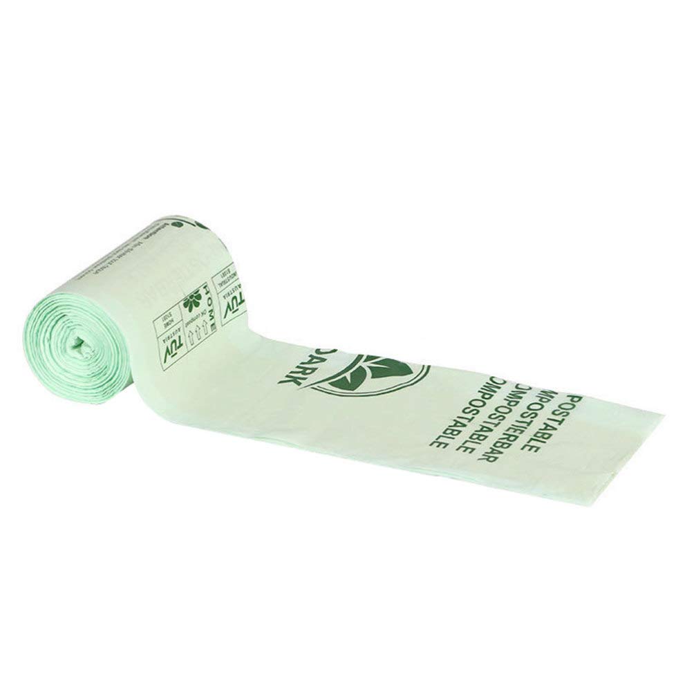 DOITOOL Heavy Duty Compostable Trash Bags - 50 Count Eco-Friendly Kitchen Food Waste Bags, Bathroom Can Liners & Car Garbage Bags for Waste Disposal (Green) | Perfect for Home, Office, Vehicle & Outdoor Use