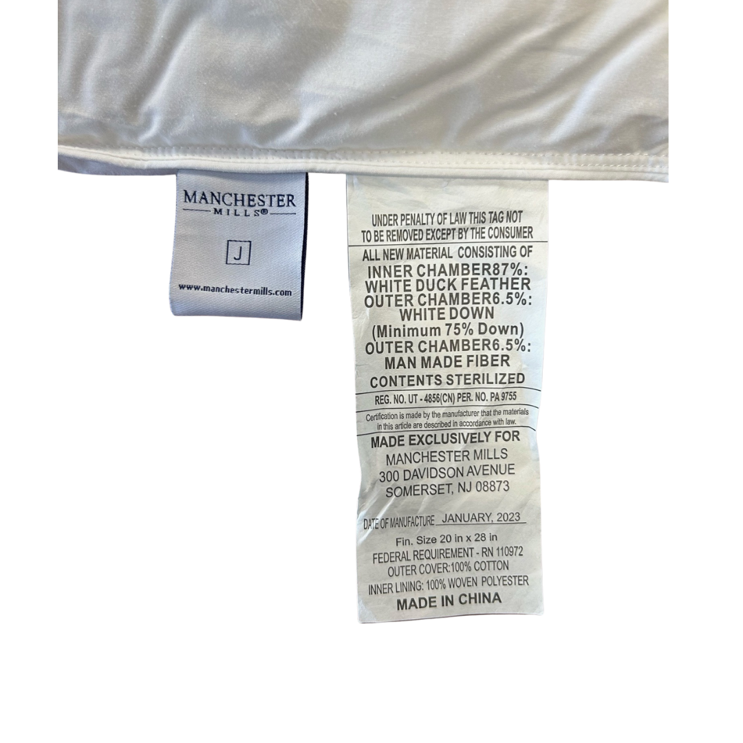 Eco-Friendly Temperloft ReNew Pillow with Down/Down Alternative Fill - Hypoallergenic & Sustainable Bedding for Side Sleepers & Allergy Relief