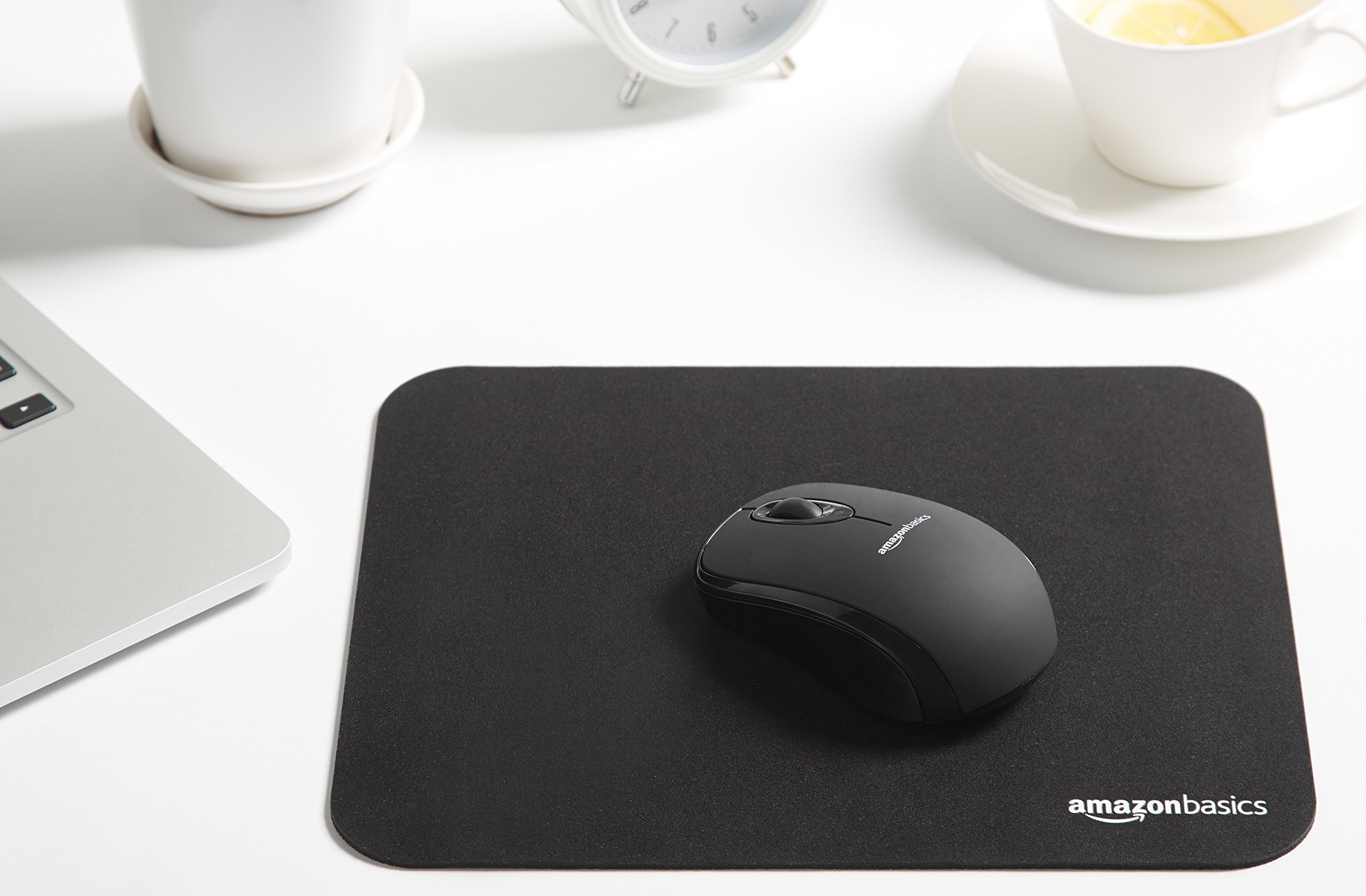 AmazonBasics Mini Gaming Mouse Pad - Non-Slip Rubber Base, Smooth Surface for Precision Control - Black | Perfect for PC, Laptop, Office & Gaming Setup
