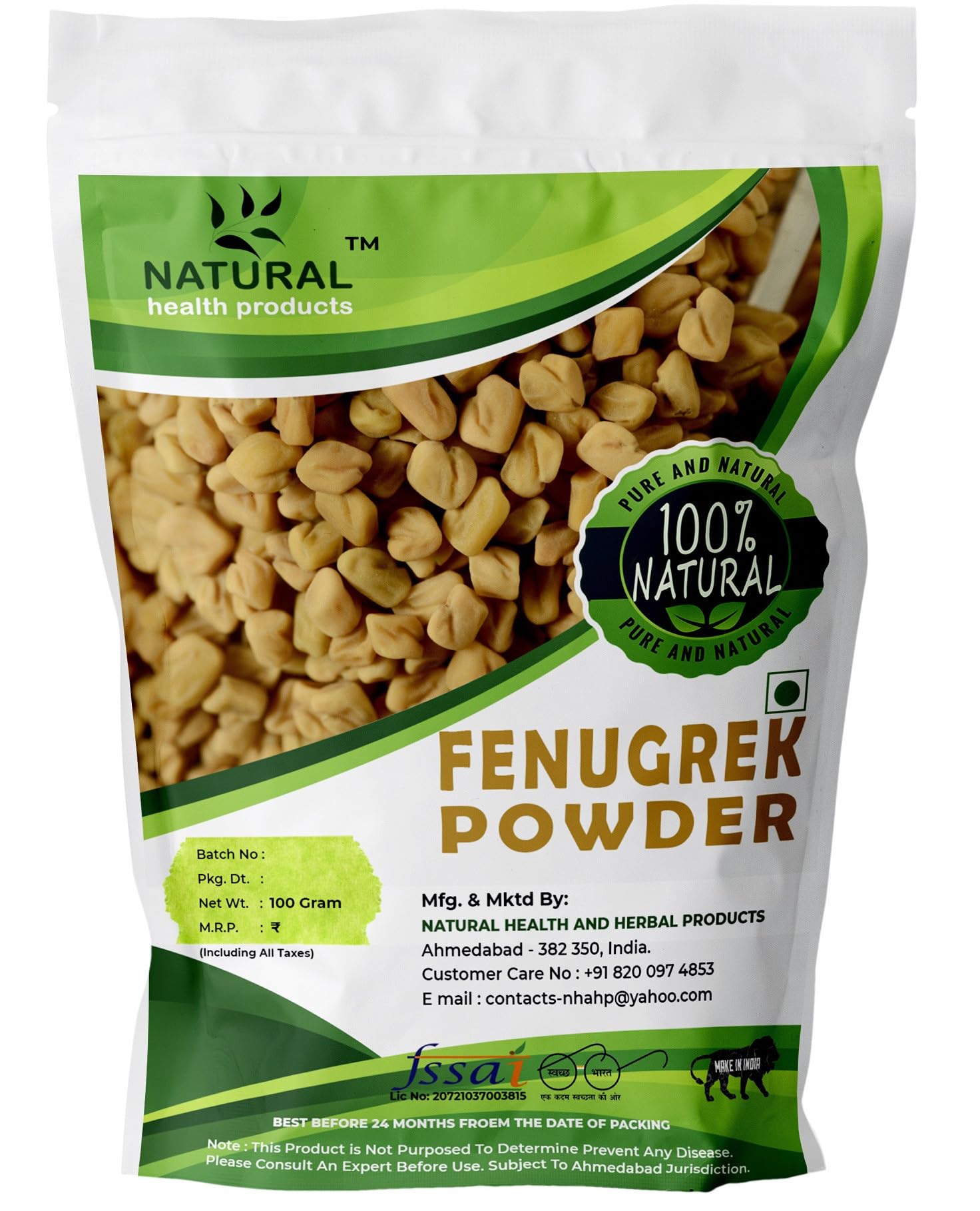 Organic Fenugreek Powder (Methi) for Hair Growth, Diabetes, Weight Loss & Skin Care | Natural Immunity Booster | Cooking, Tea & DIY Beauty Recipes