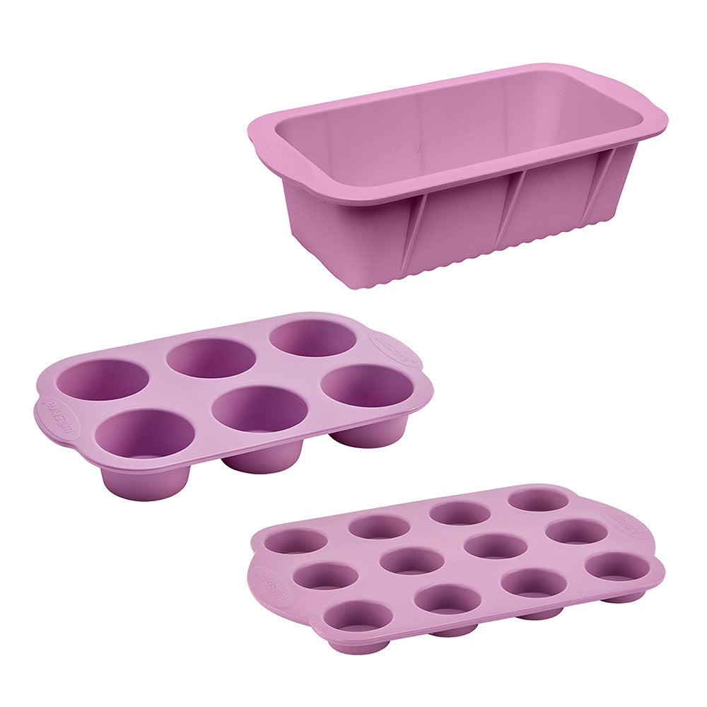 Premium Non-Stick Silicone Bakeware Set - 10-Piece Baking Mat, Muffin Pan & Loaf Pan for Easy Baking & Quick Cleanup - Perfect for Cakes, Cookies, Bread & More - Ideal for Home Bakers & Holiday Cooking