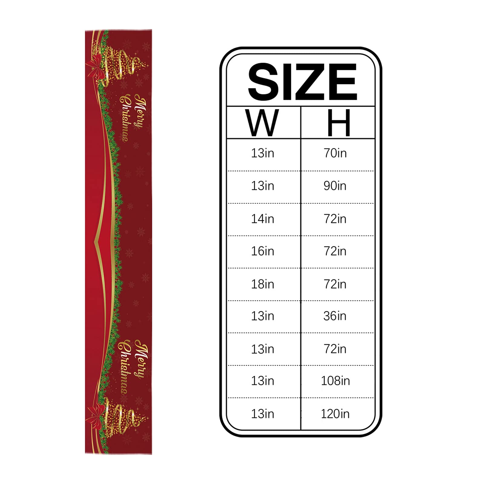 90 Inch Christmas Table Runner - Golden Xmas Tree Red Holiday Dining Table Decor for Kitchen, Banquet & Coffee Table | Farmhouse Style Merry Christmas Party Decoration | Perfect for Holiday Gatherings & Festive Home Decor