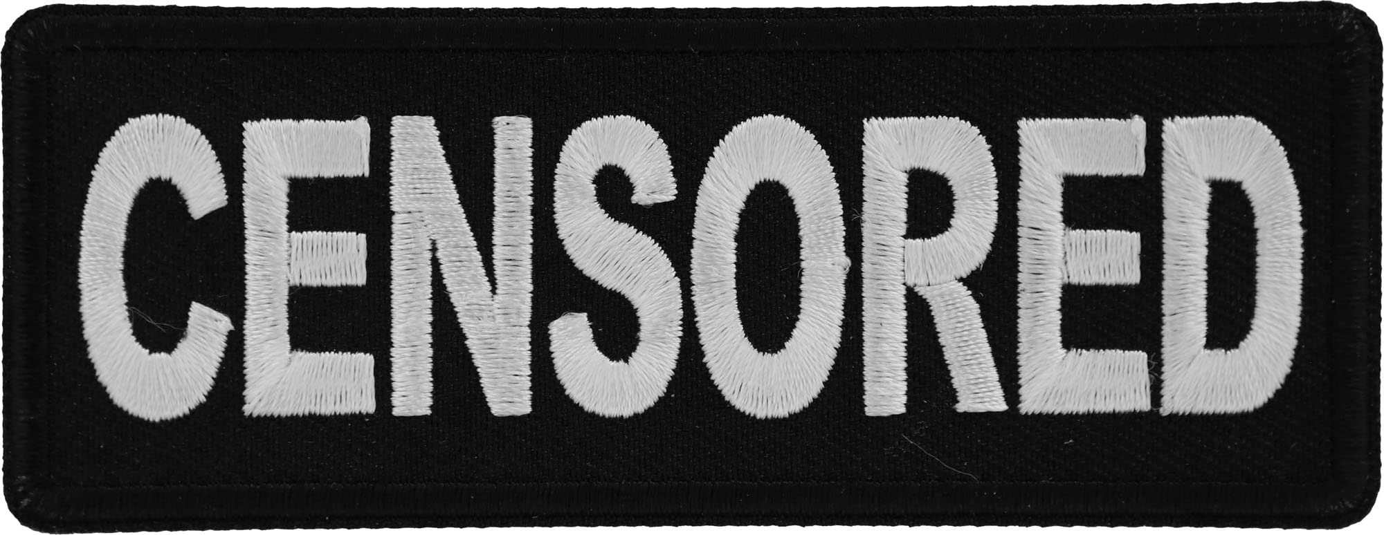 Censored Patch - 4x1.5 Inch Embroidered Iron On Patch for DIY Clothing, Hats, Bags & Denim Jackets
