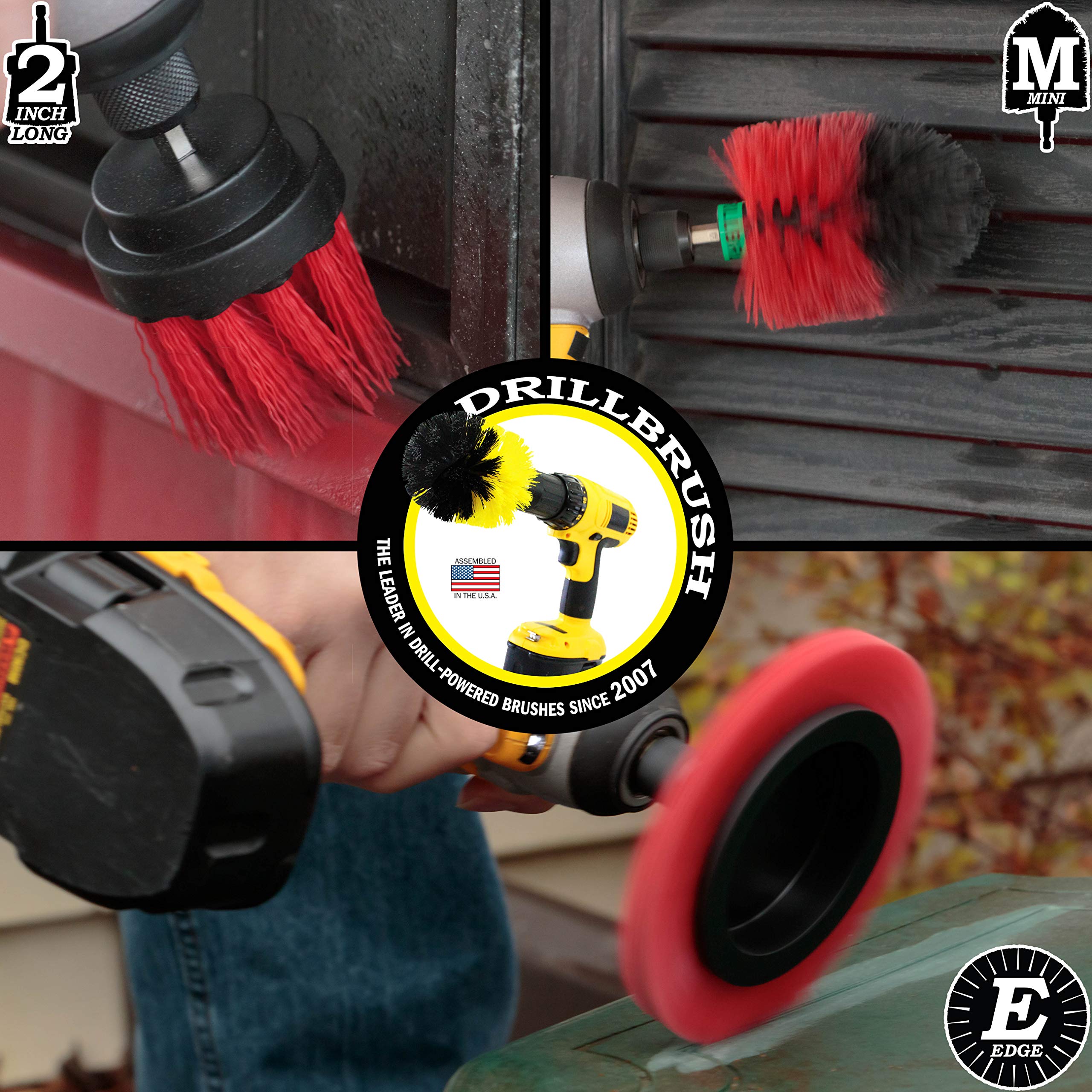 3-Piece Heavy Duty Outdoor Cleaning Brush Set - Stiff Bristle Power Scrubber for Deck, Patio, Concrete, Brick & Stone - Garden & Driveway Cleaning Tools Kit (Perfect for Outdoor Furniture, Walkways & Garage Floors)