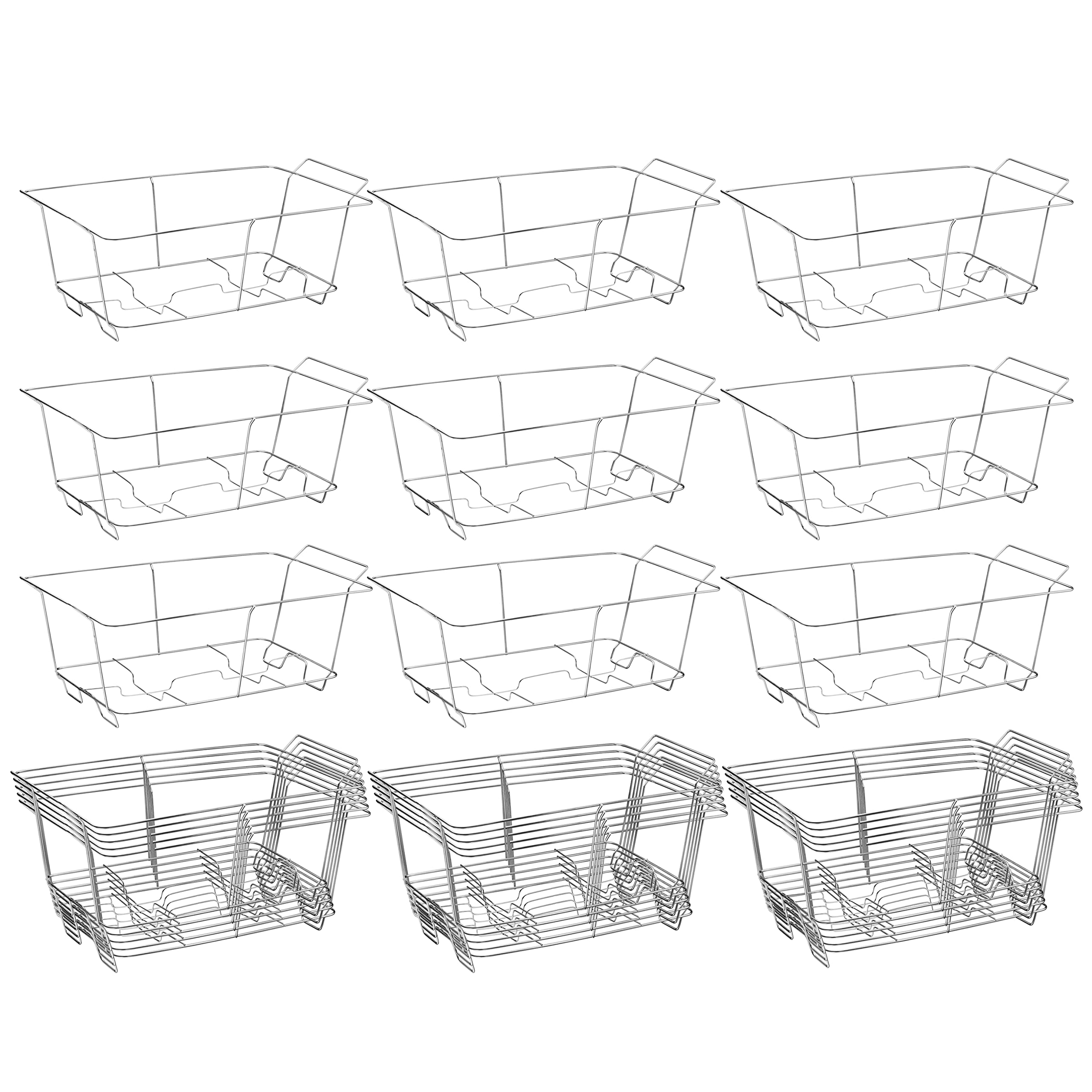 24-Pack Full-Size Chafing Wire Rack Buffet Stands for Dish Serving Trays & Food Warmers - Durable Catering Supplies for Parties, Weddings, Events & Buffet Serving (Commercial & Home Use)